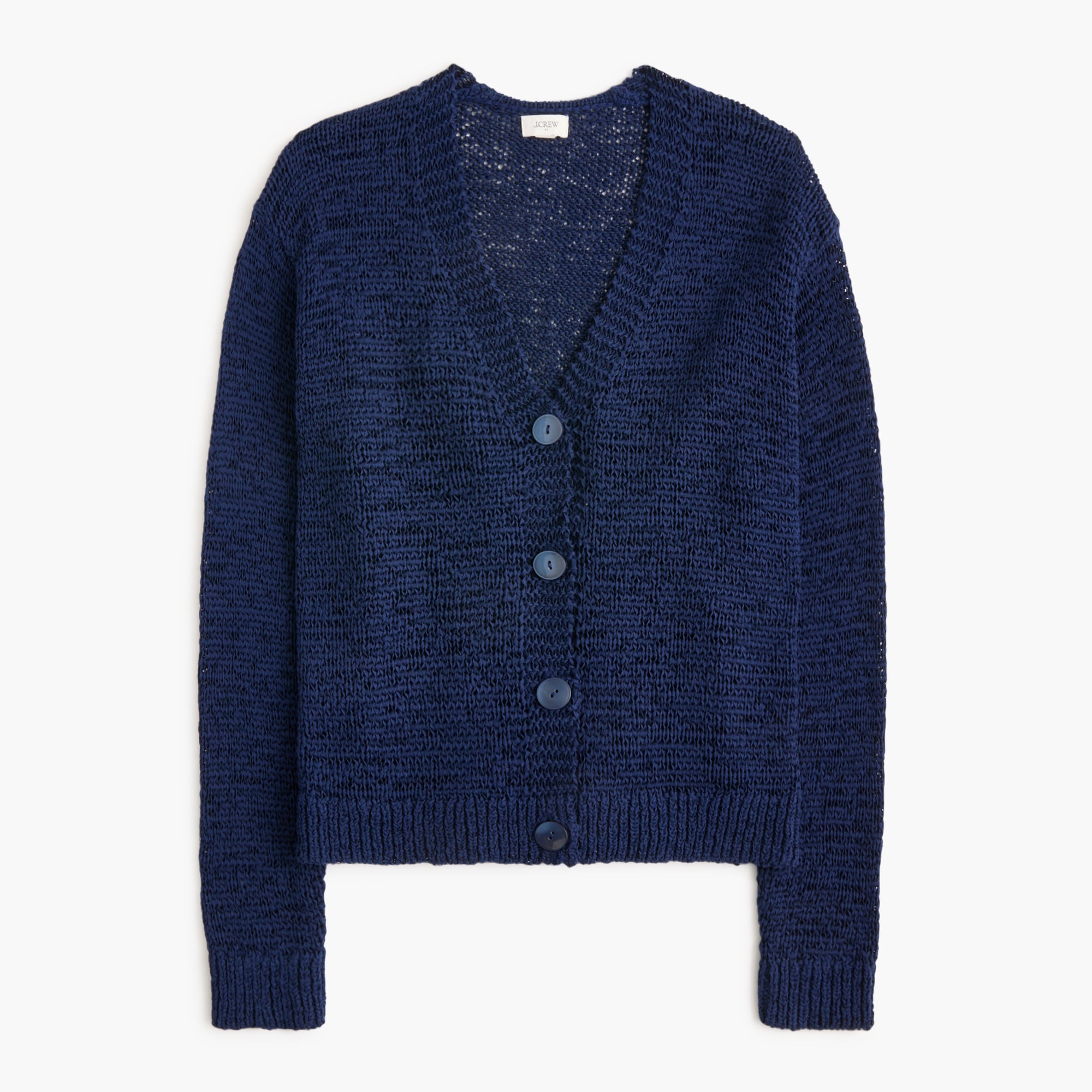 Tape yarn cardigan sweater