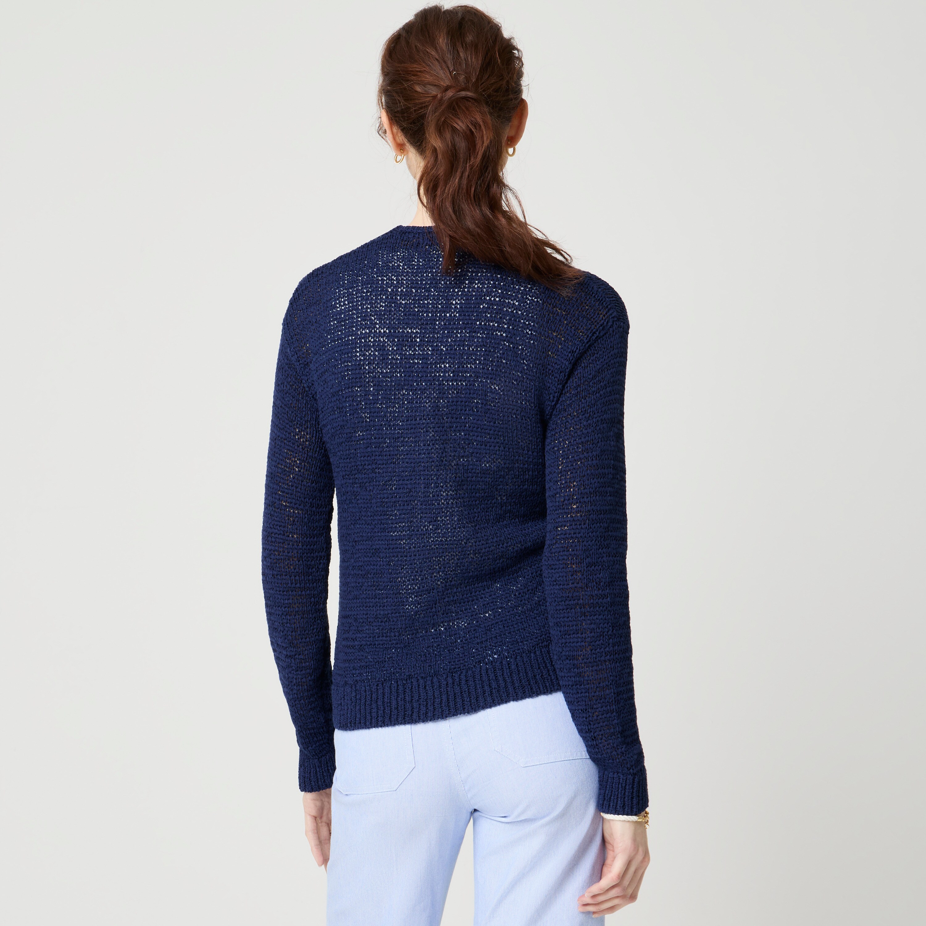 Tape yarn cardigan sweater