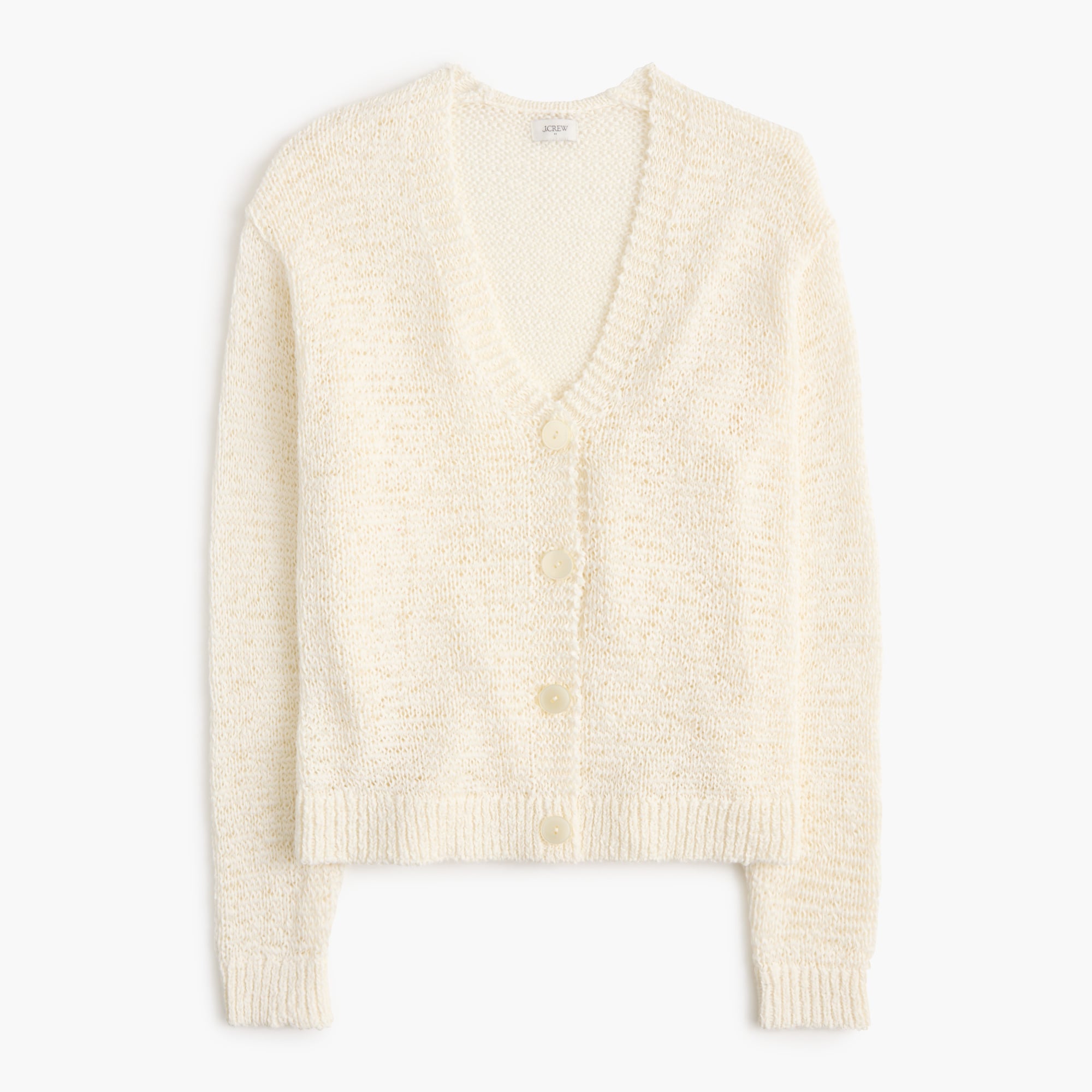 Tape yarn cardigan sweater