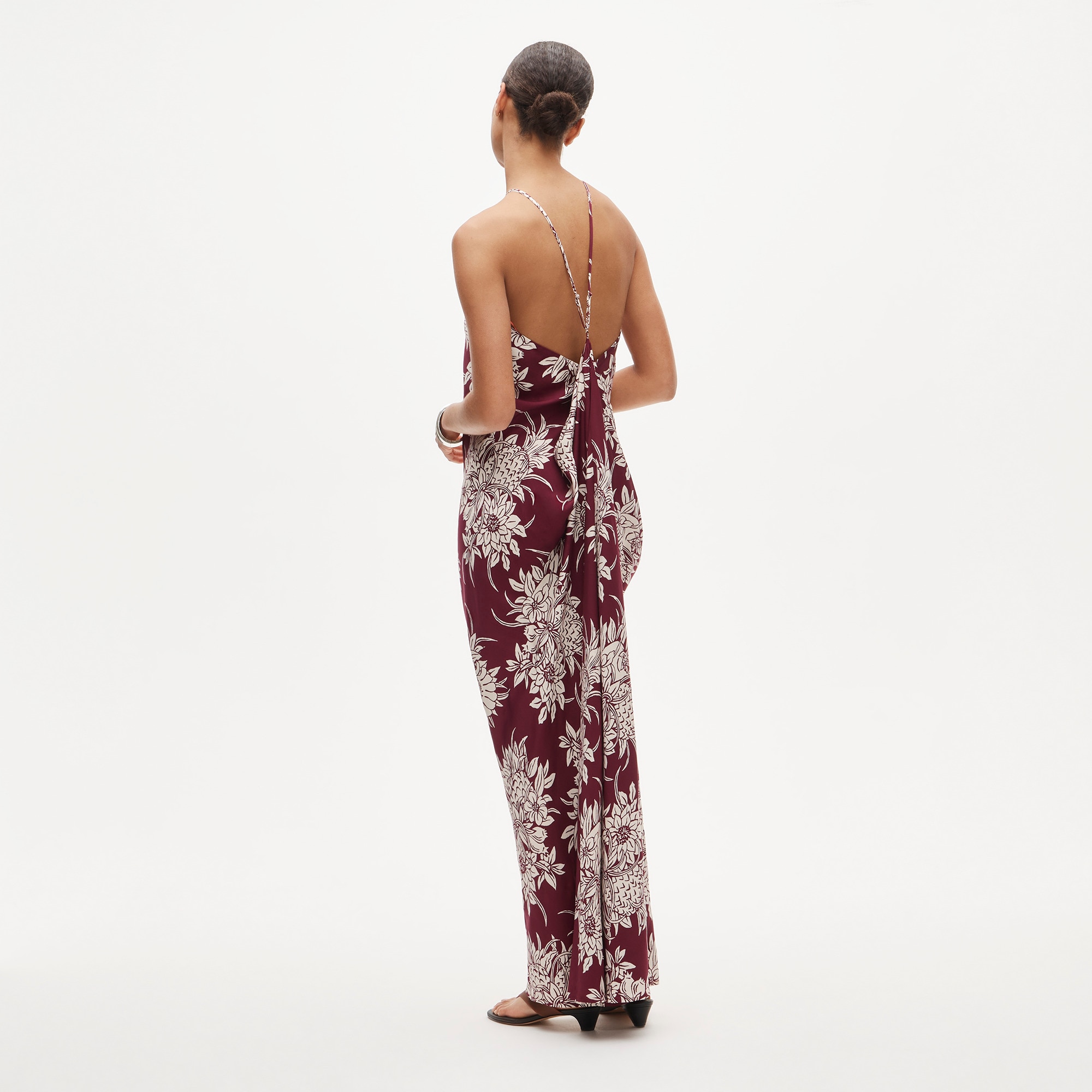 Halter dress in pineapple garden&ndash;print viscose twill - image 4