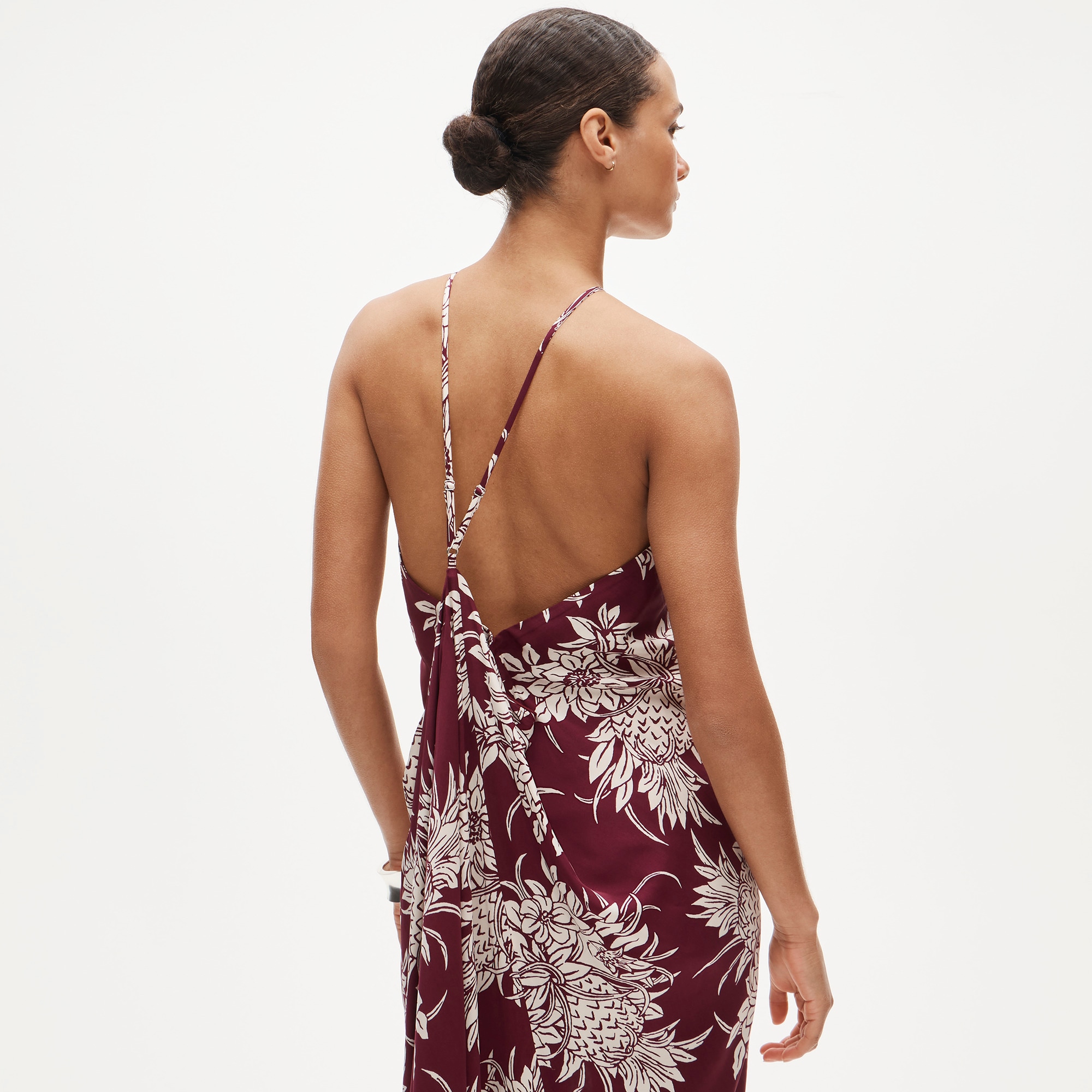 Halter dress in pineapple garden&ndash;print viscose twill - image 5