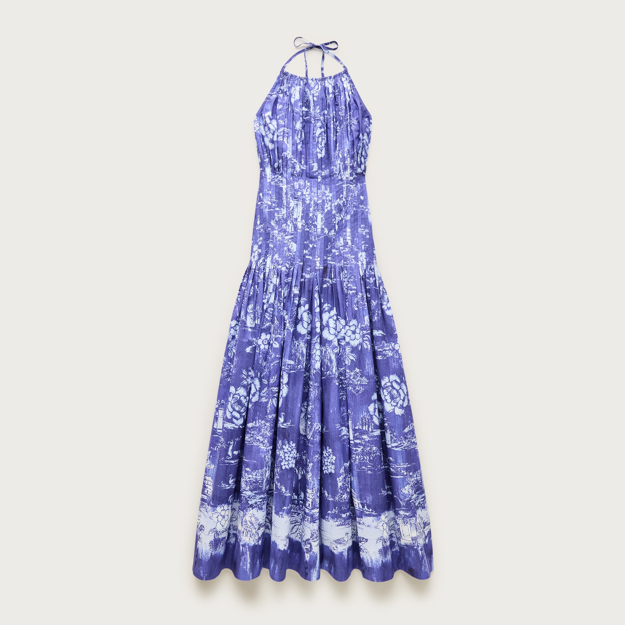 Open-back halter dress in cotton poplin from J.Crew - $196