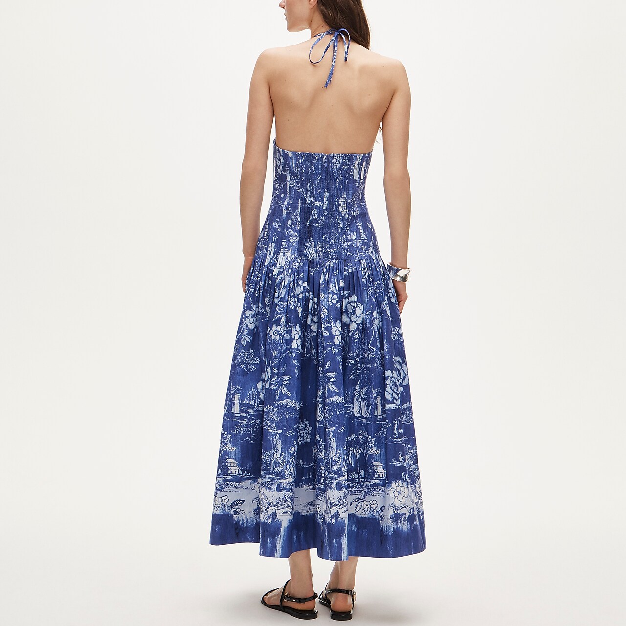 j crew blue flower dress Floral Dresses 👑 Birthday Package at v-neck gown COLOR:Ivory/Blue Multi
