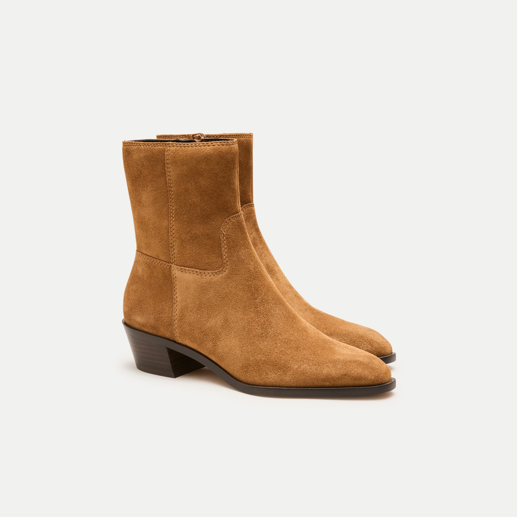 Western ankle boots in suede