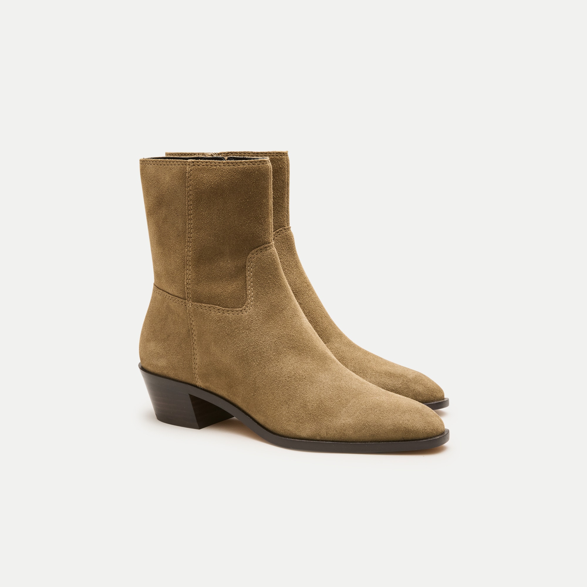 Western Ankle Boots In Suede For Women | J.Crew