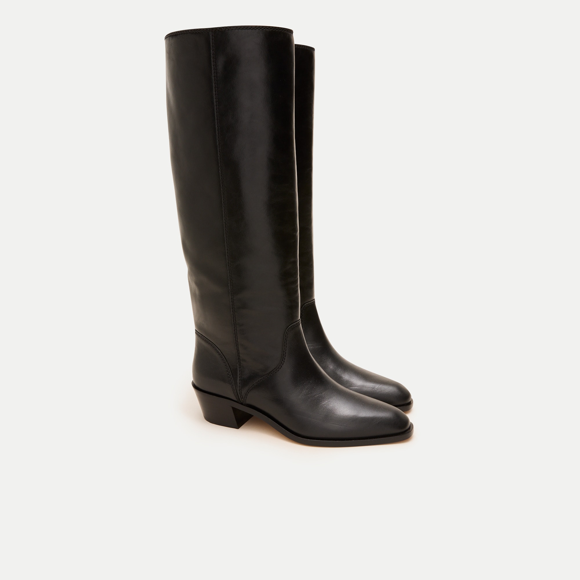 Western knee-high boots in leather