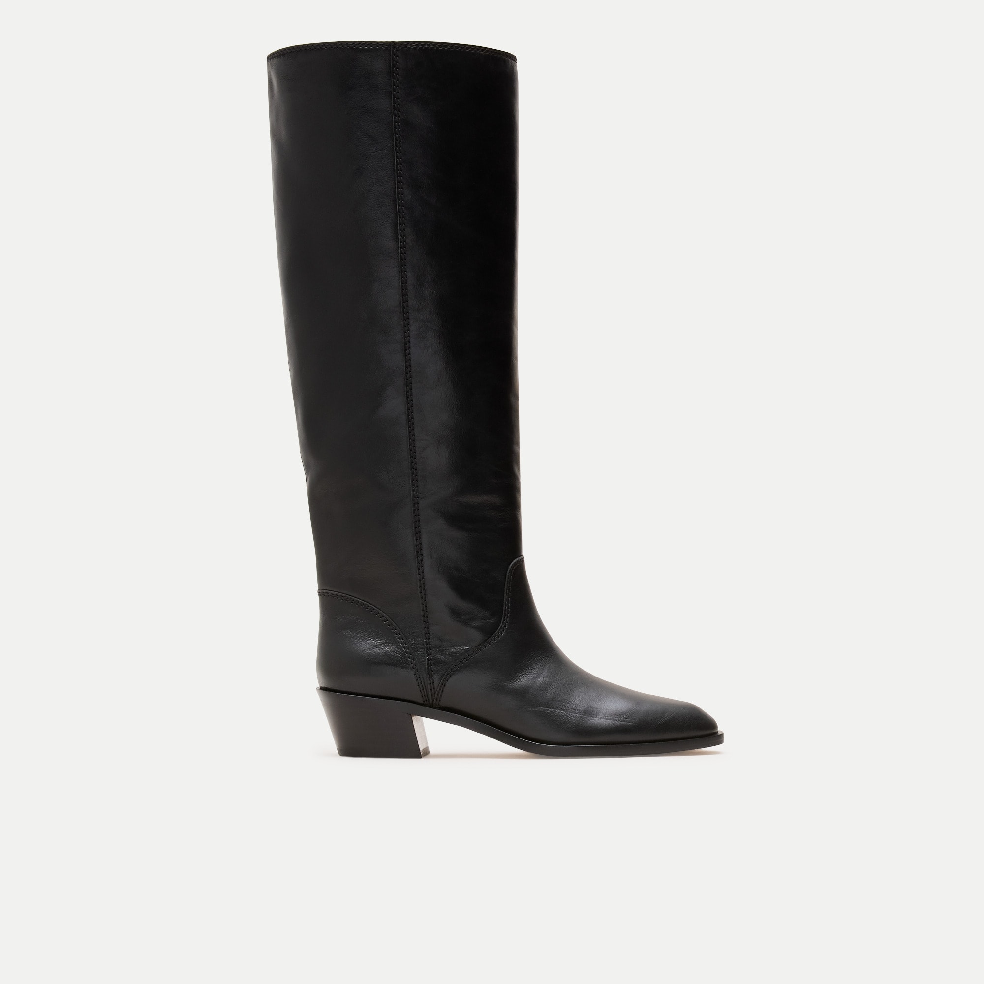 Western knee-high boots in leather
