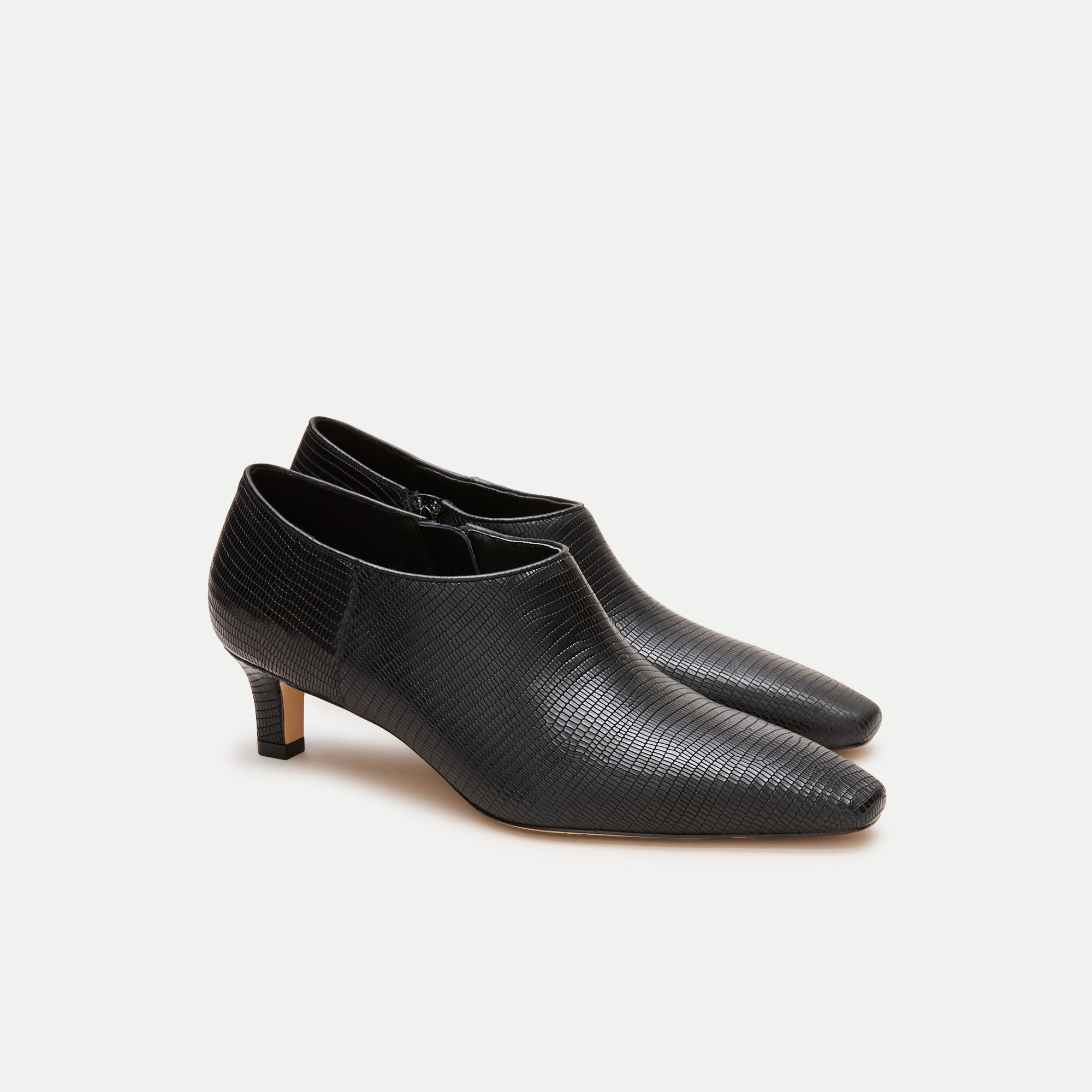 Sylvie low ankle boots in lizard-embossed leather