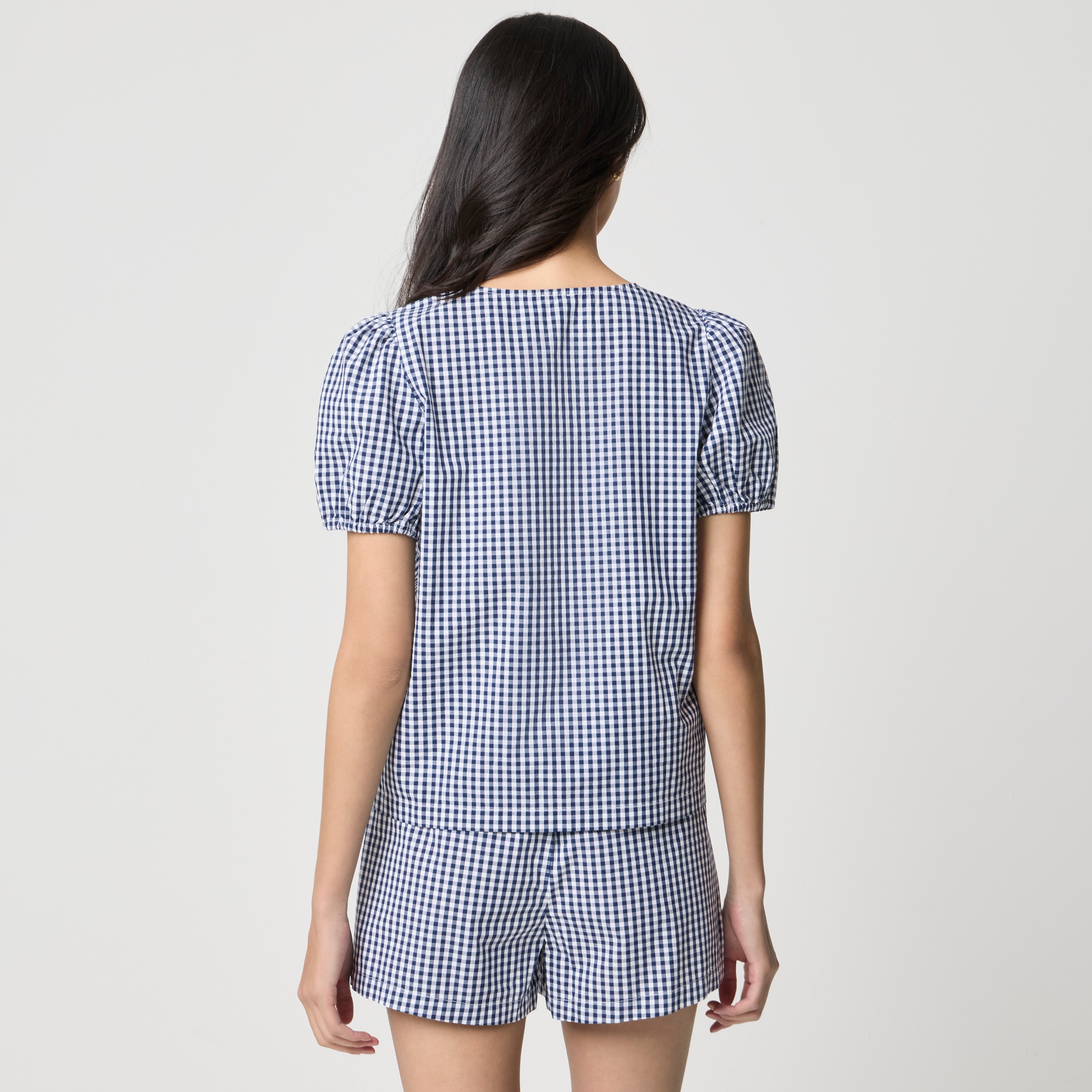 Tie-front top and short pajama set