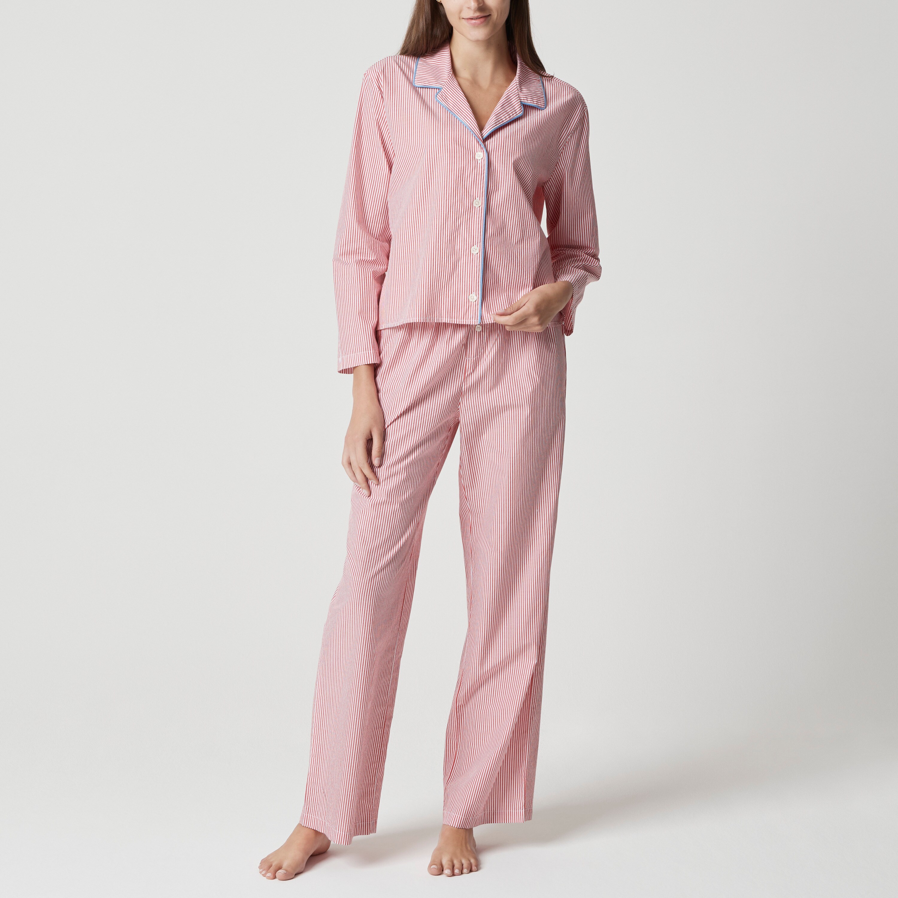 100% cotton wide-leg pant pajama set