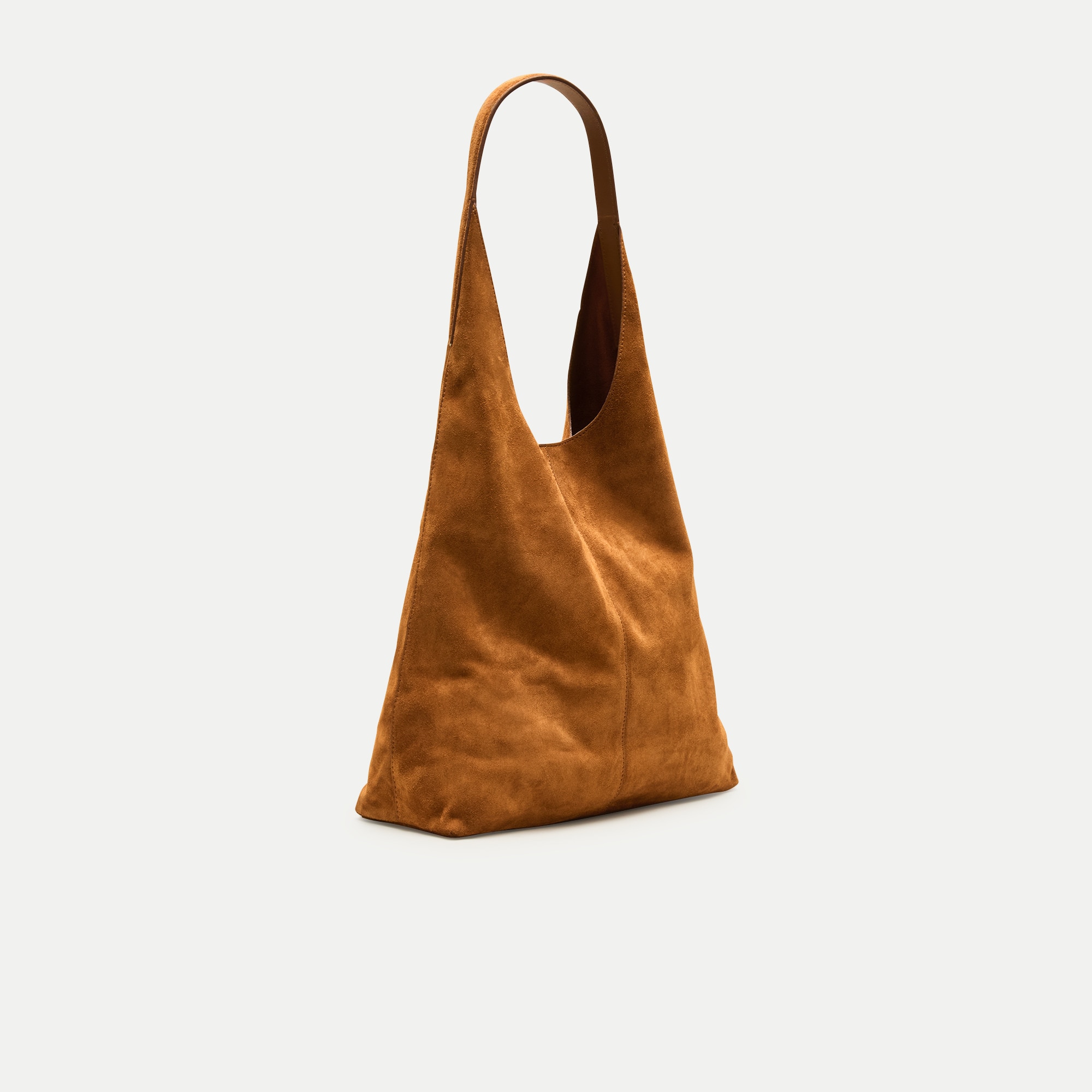 Slouchy tote in suede