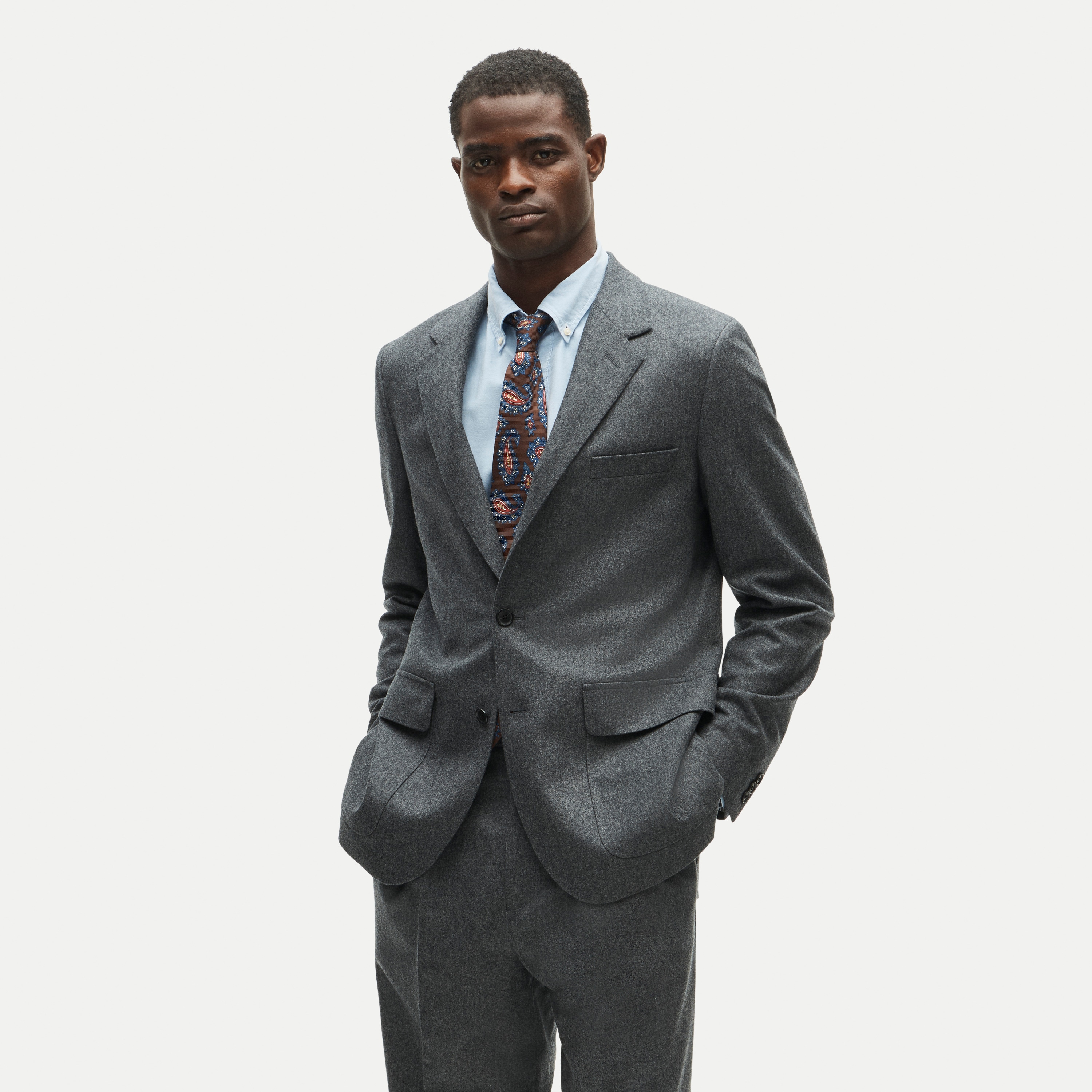 Kenmare Relaxed-fit suit jacket in Italian wool flannel