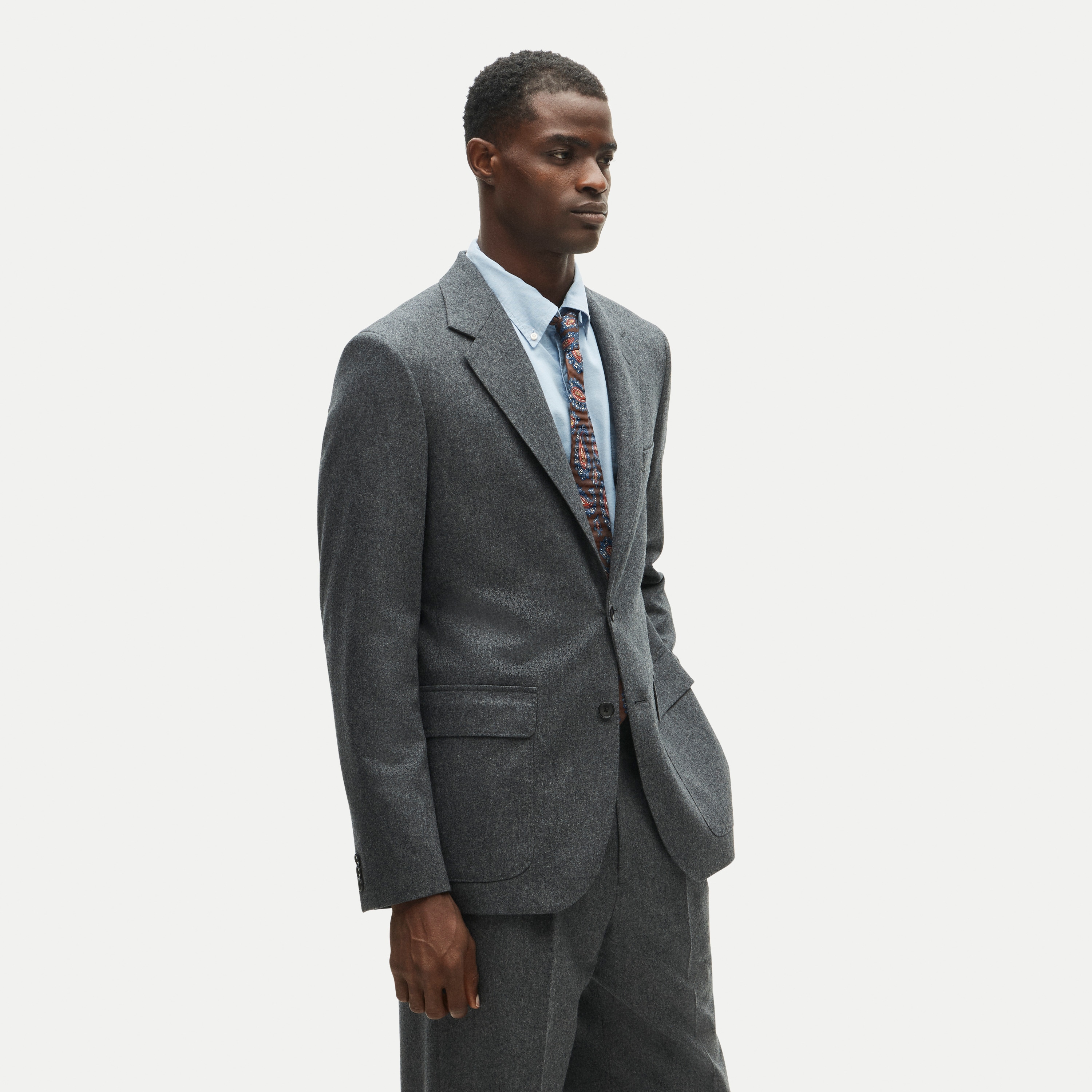 Kenmare Relaxed-fit suit jacket in Italian wool flannel