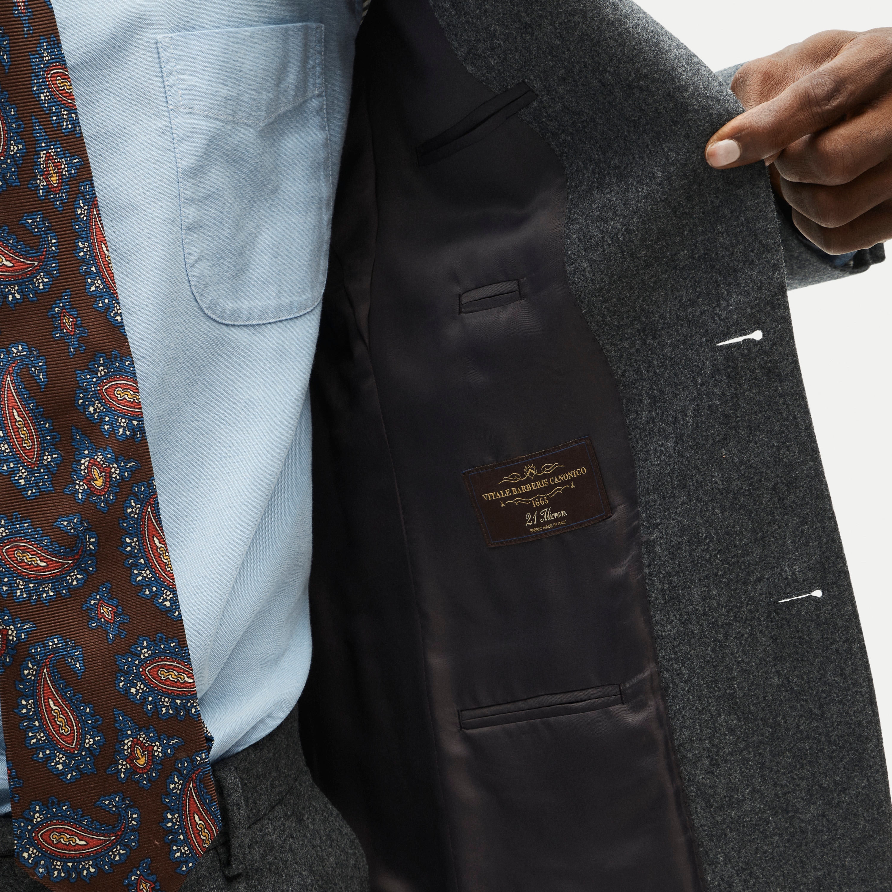 Kenmare Relaxed-fit suit jacket in Italian wool flannel