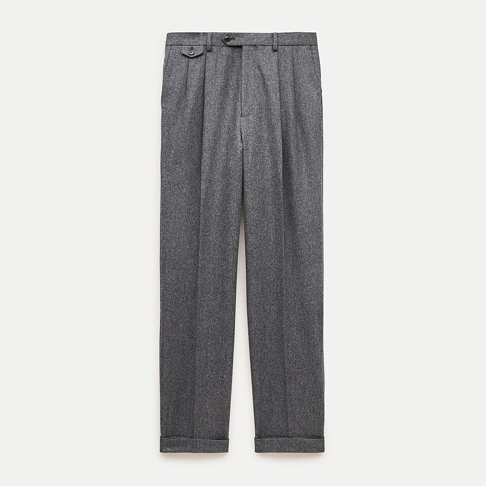 Relaxed-fit Double-pleated Trouser In Italian Tropical Wool For