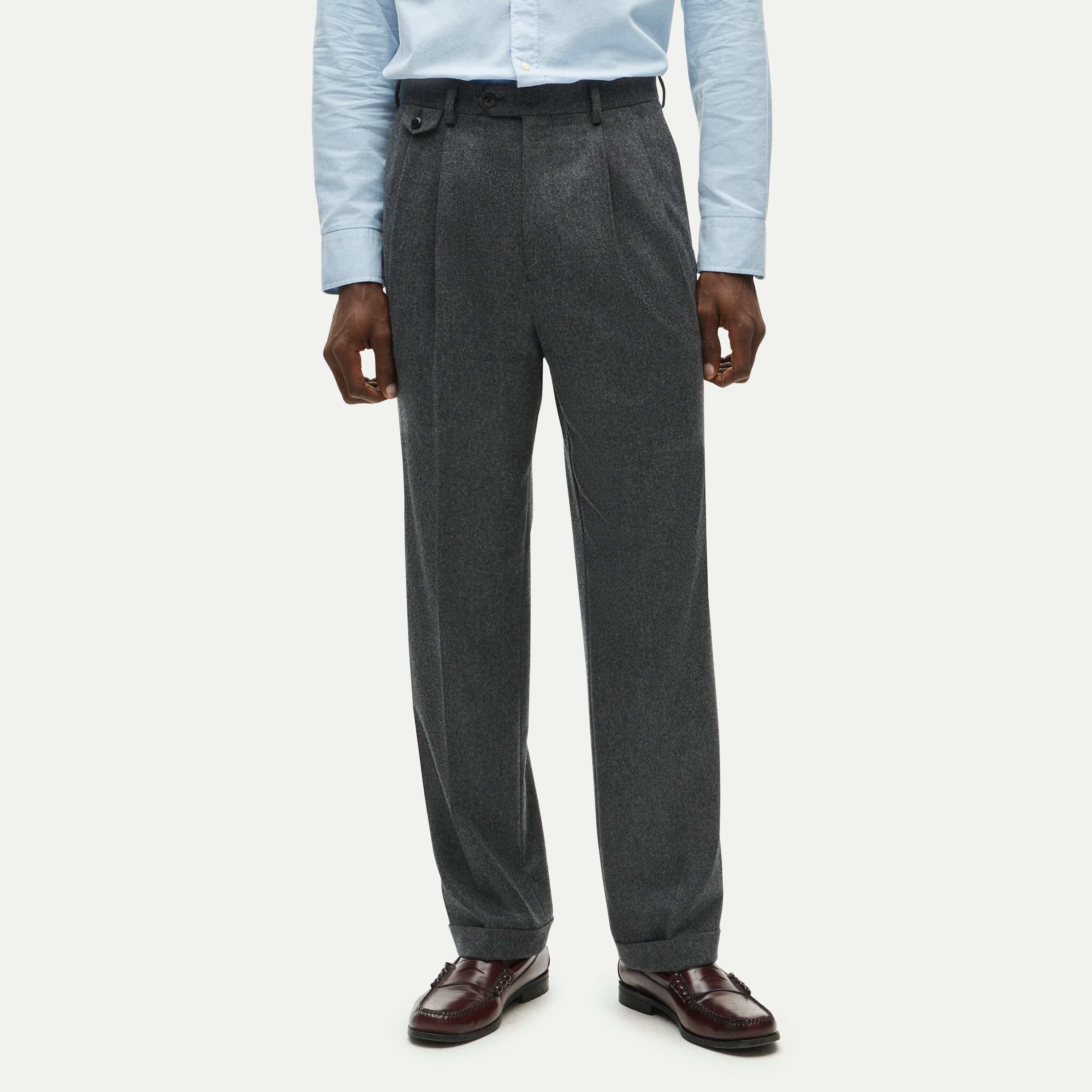 Kenmare Relaxed-fit suit pant in Italian wool flannel