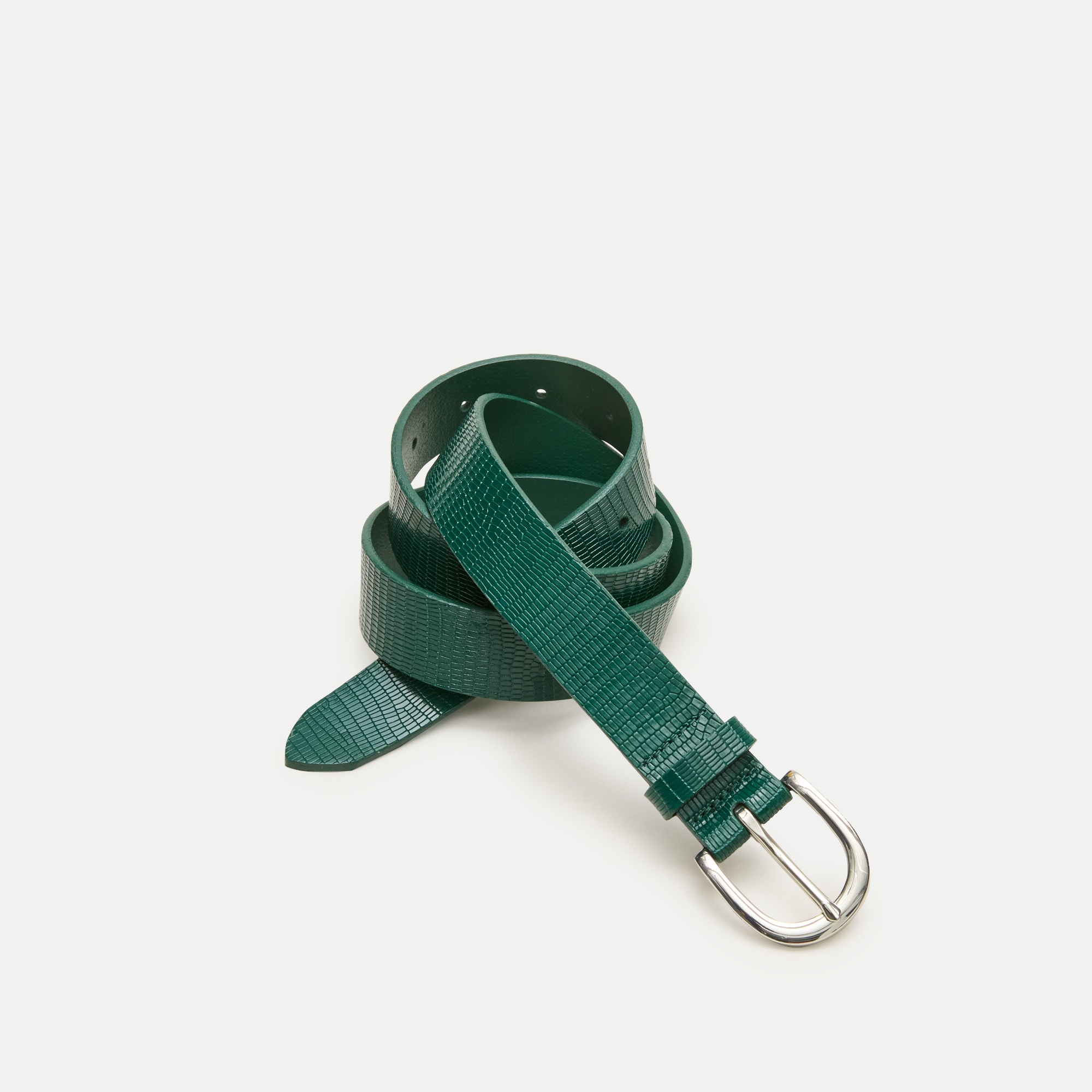 Classic Mid Belt In Lizard-embossed Leather For Women | J.Crew