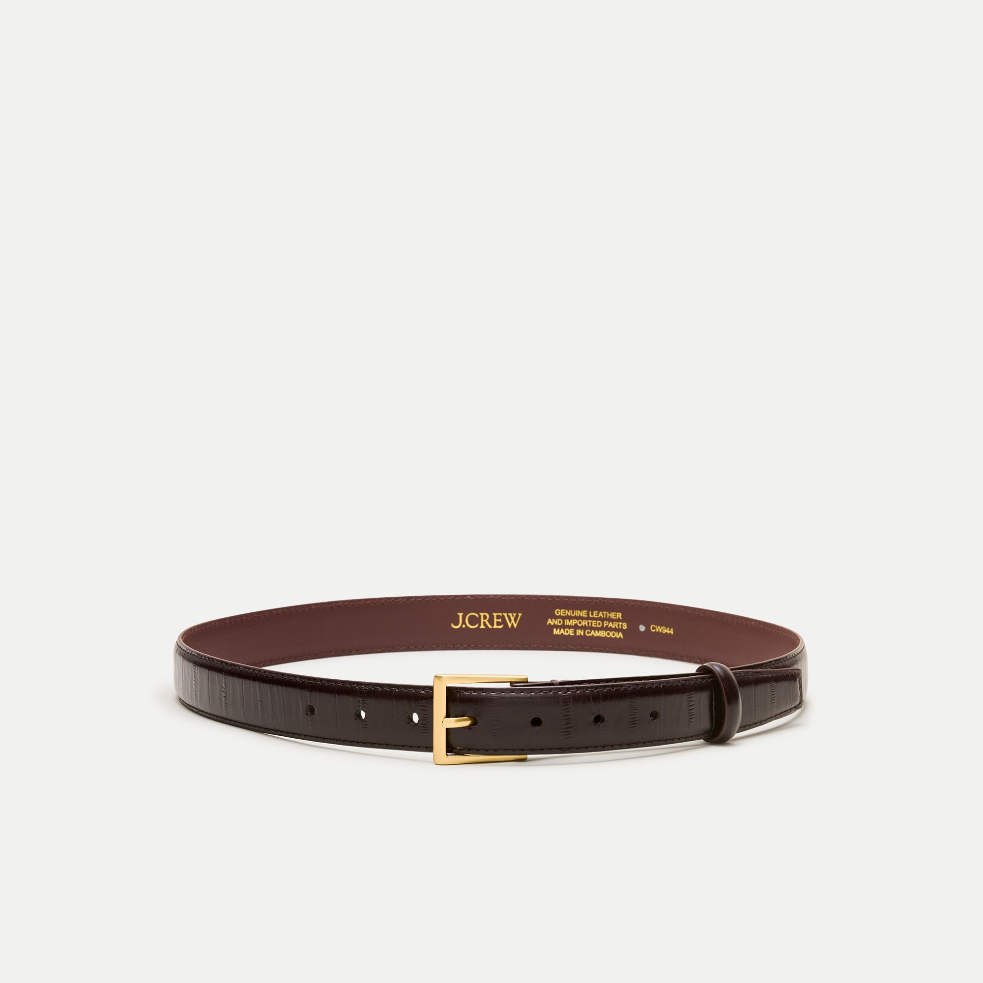 Berkeley belt in eel-embossed leather