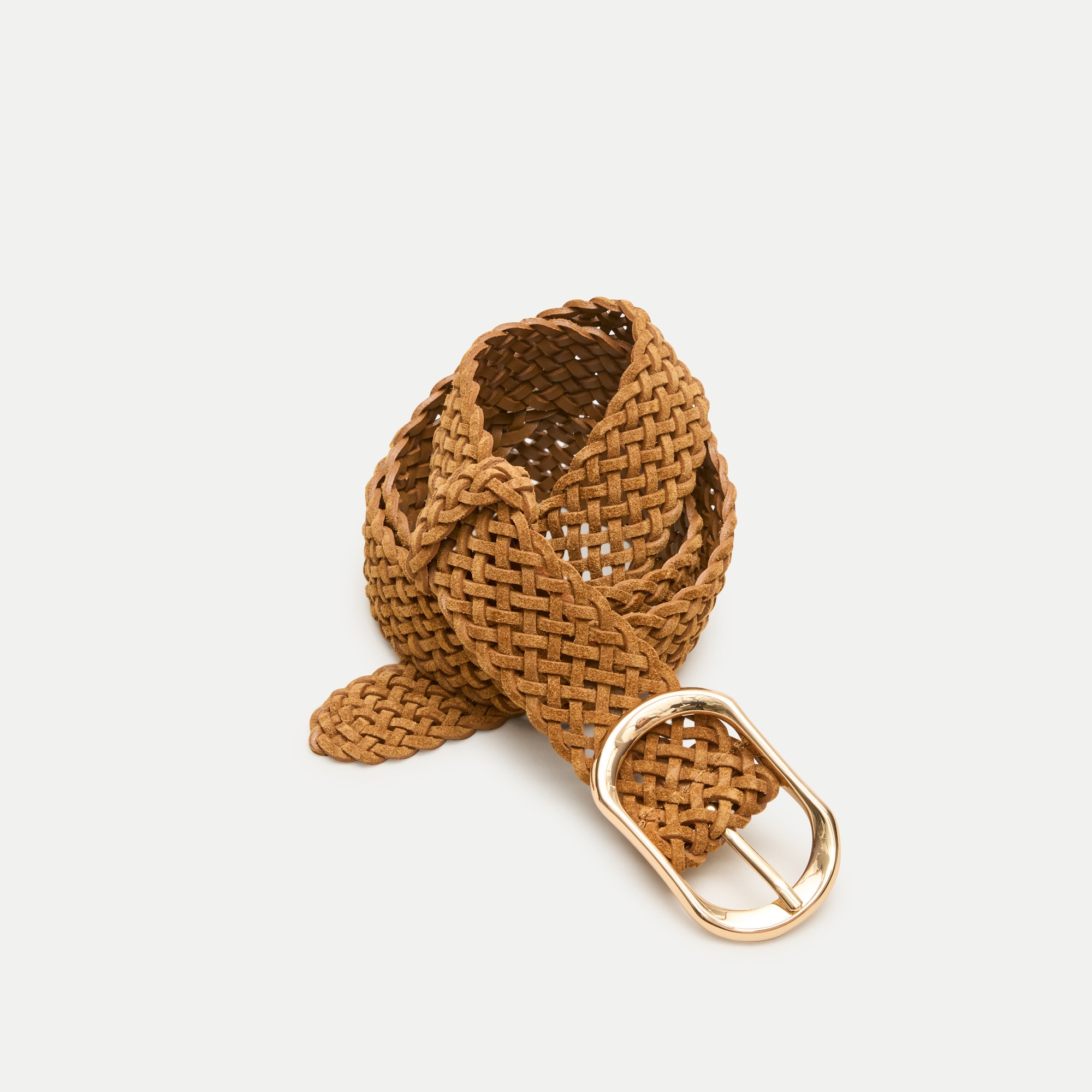 Braided wide belt in suede