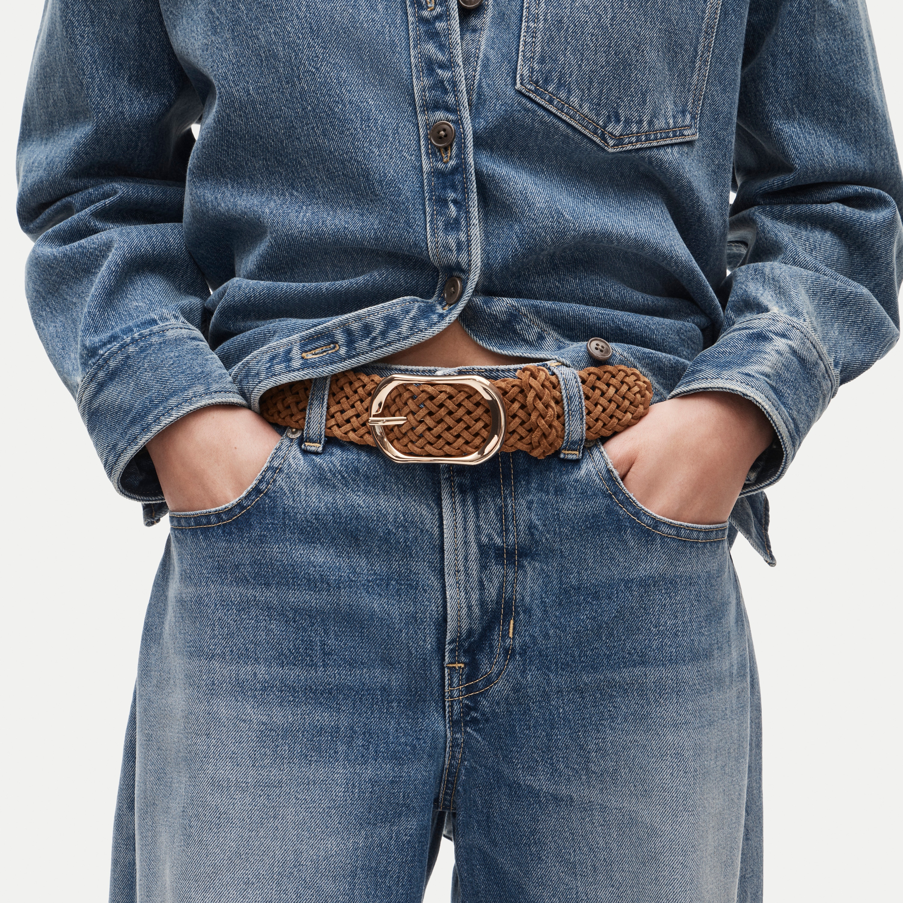 Braided Wide Belt In Suede For Women | J.Crew