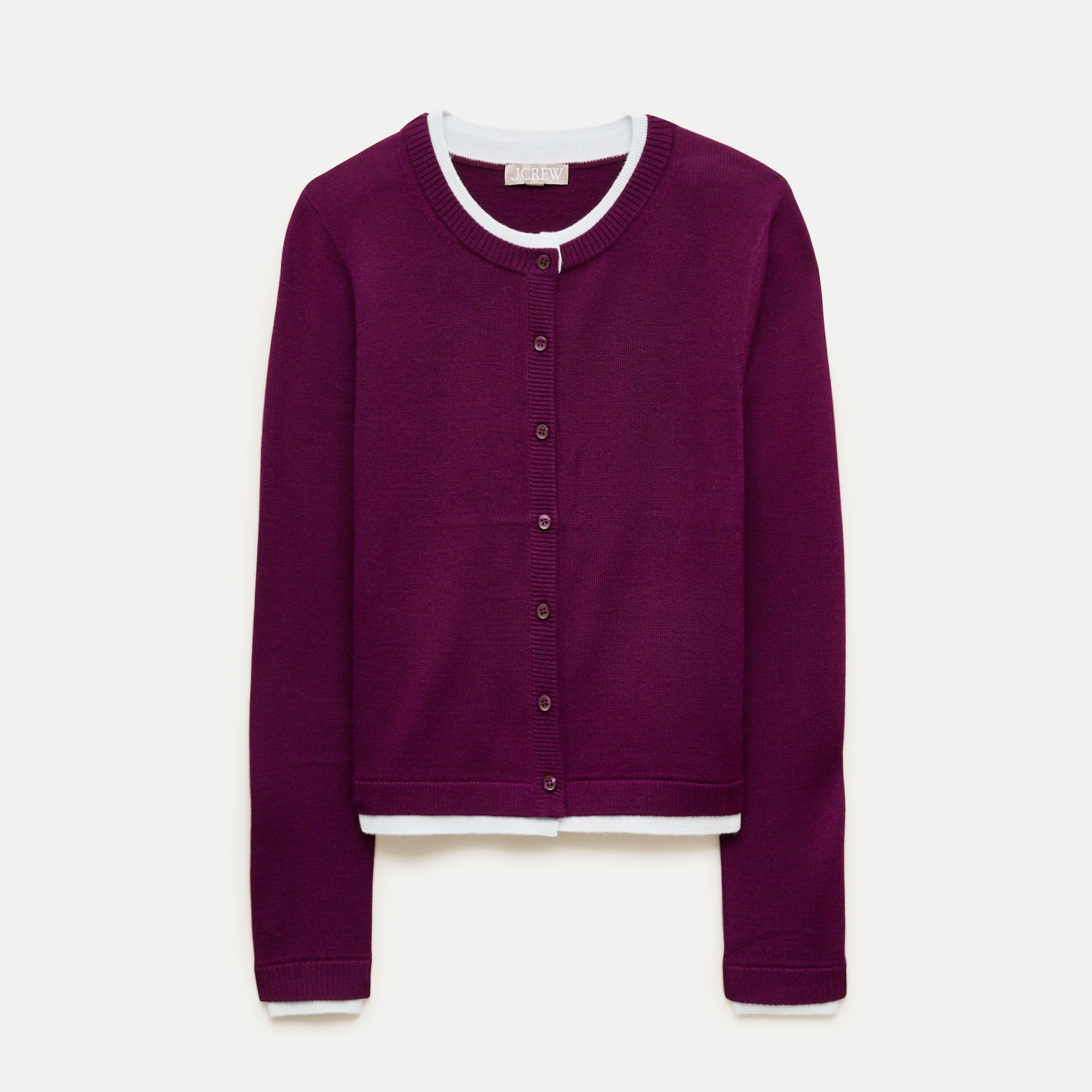 Double-layer cardigan in merino wool