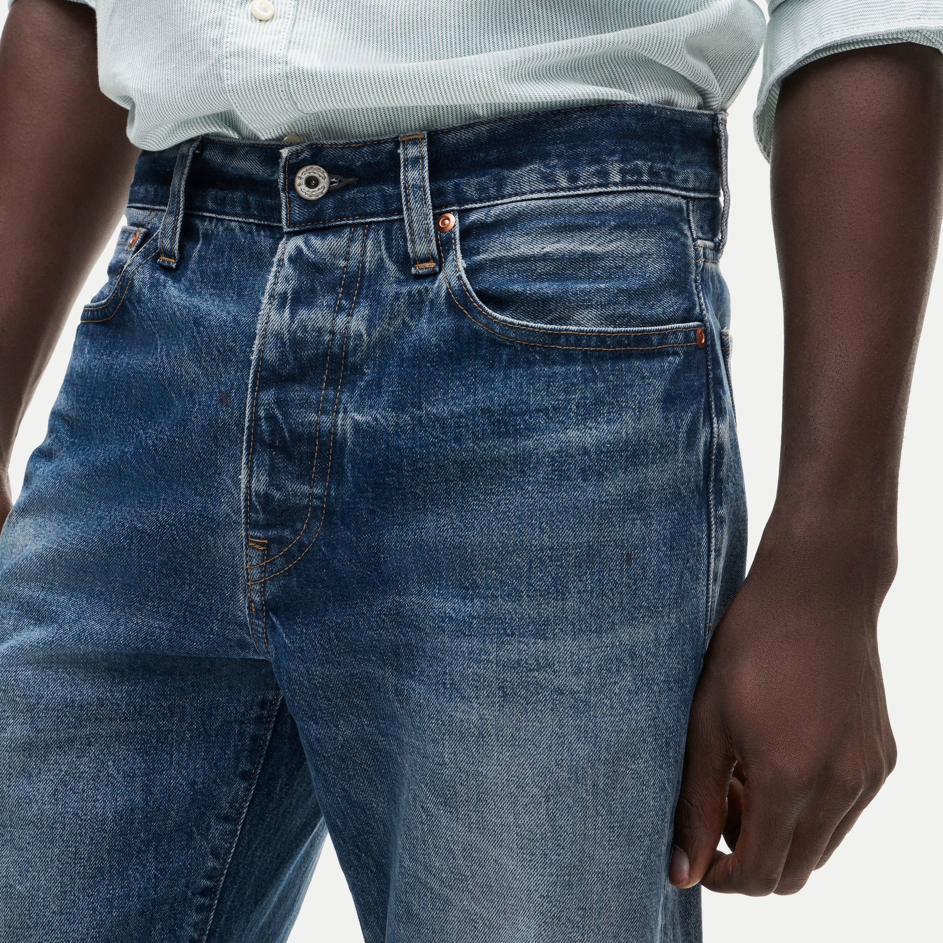 Classic Straight jean in vintage mechanic wash Japanese selvedge denim