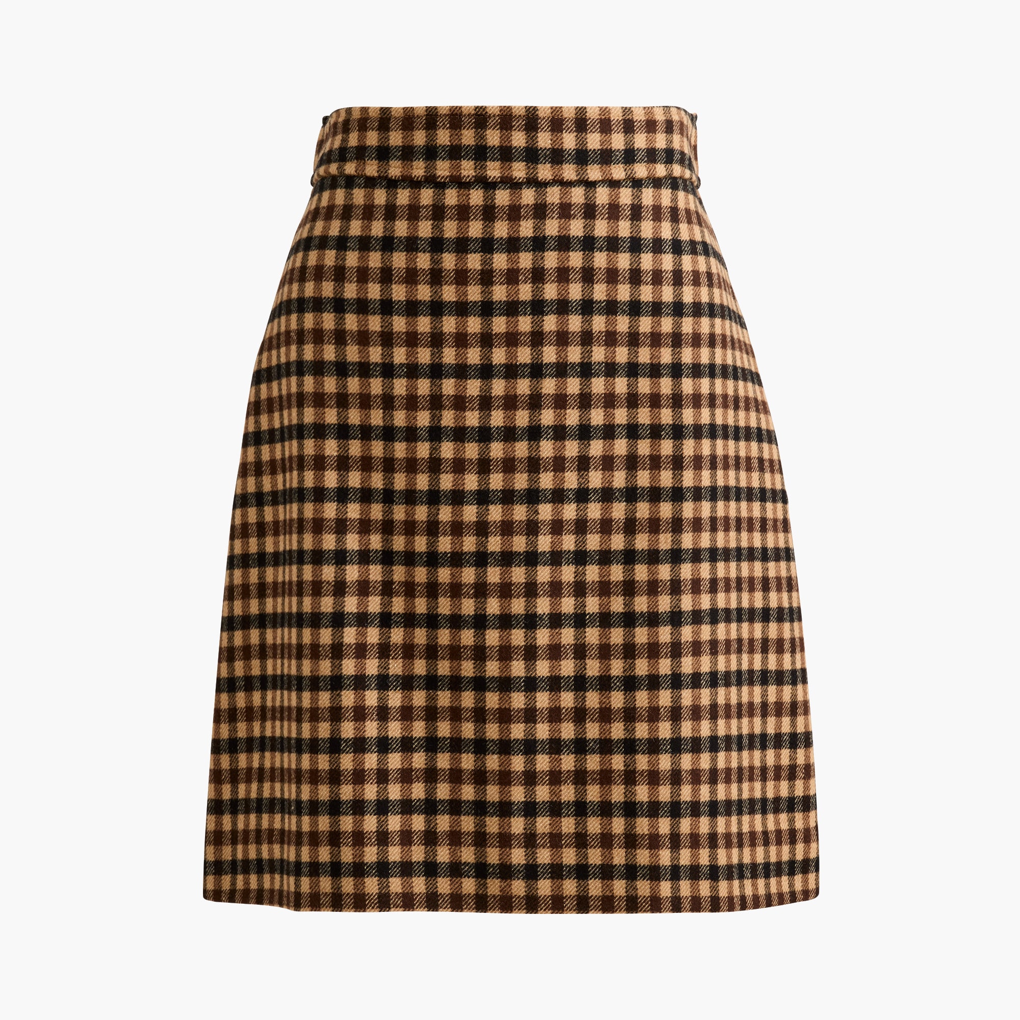 Wool-blend A-line mini skirt
