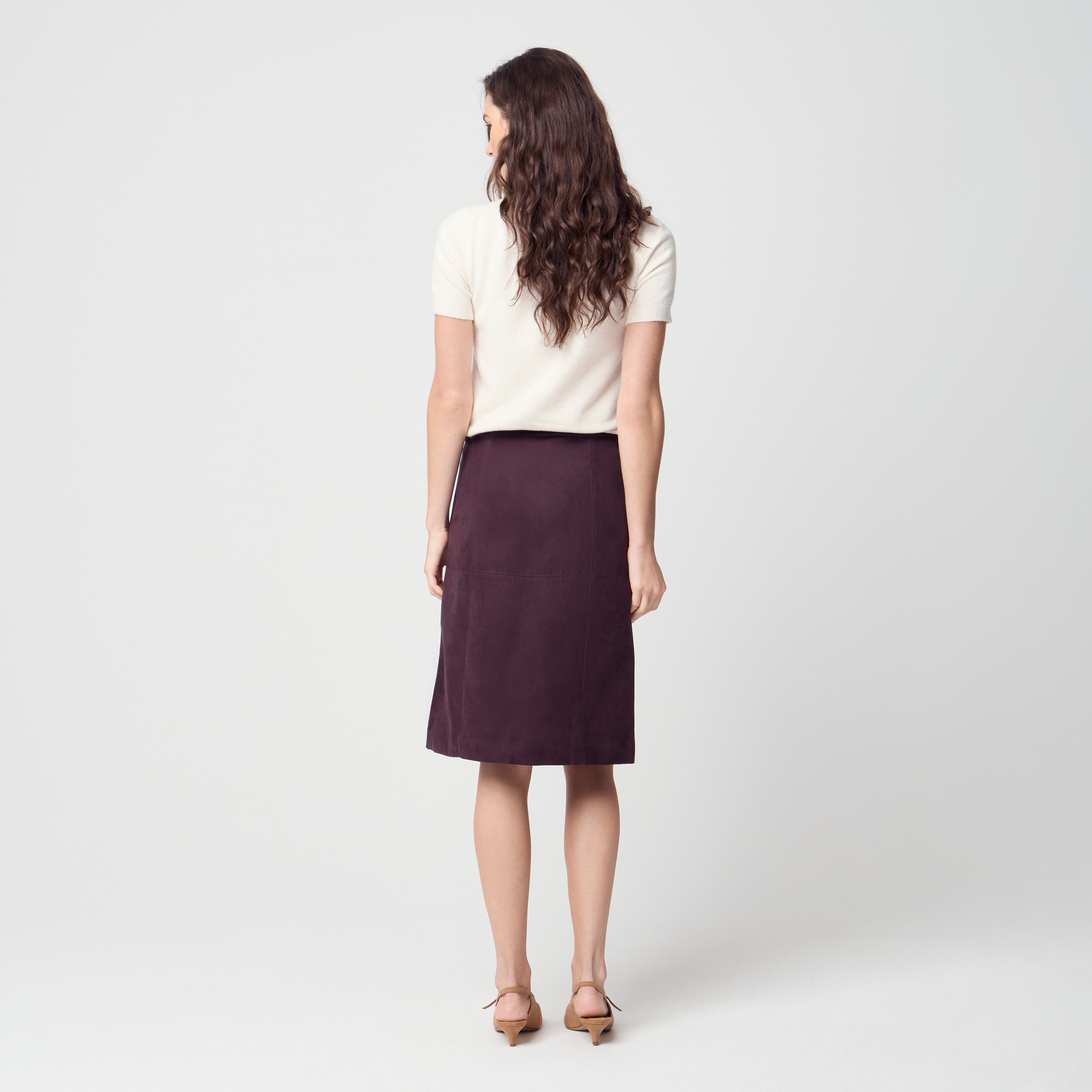 Sueded midi skirt