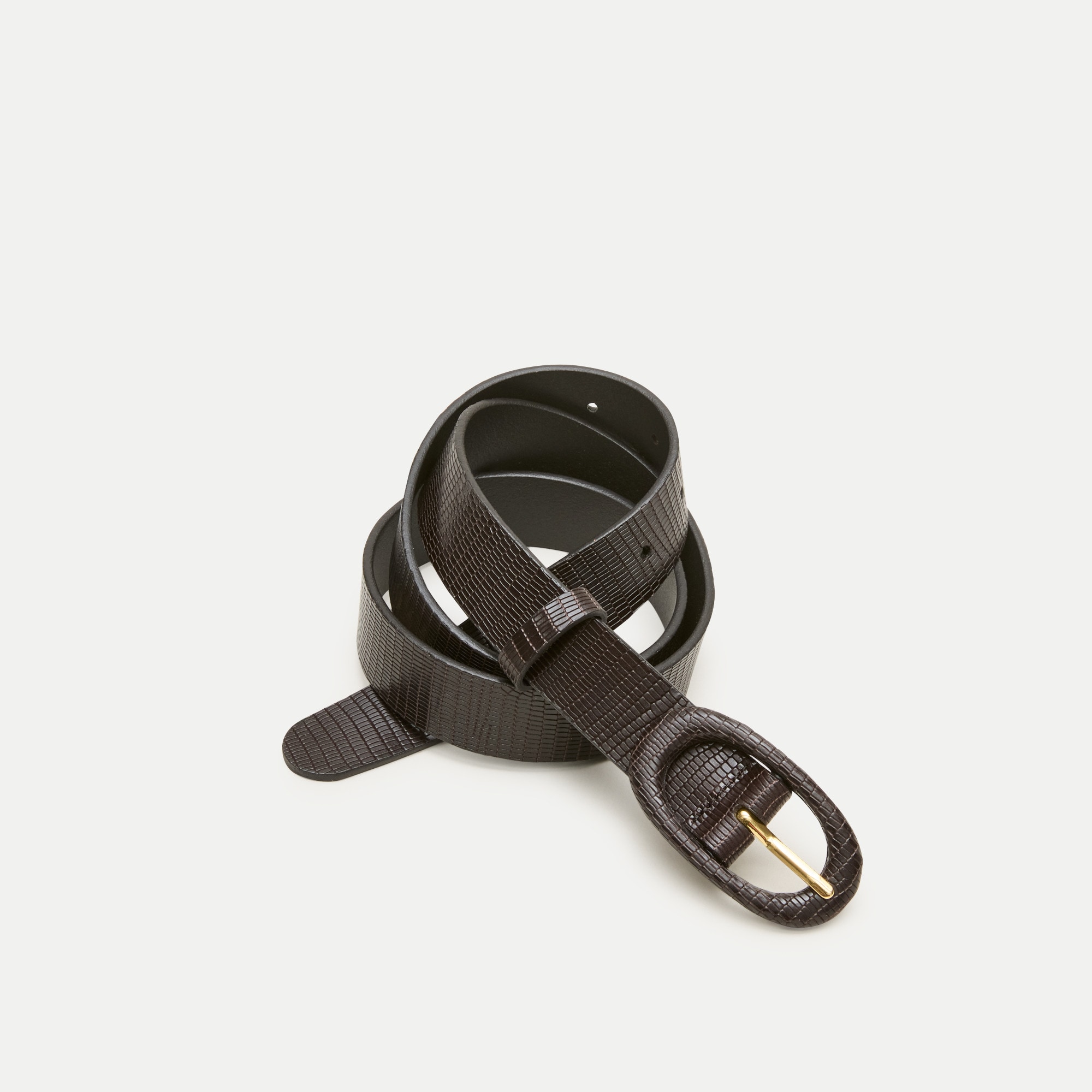 Tonal belt in lizard-embossed leather