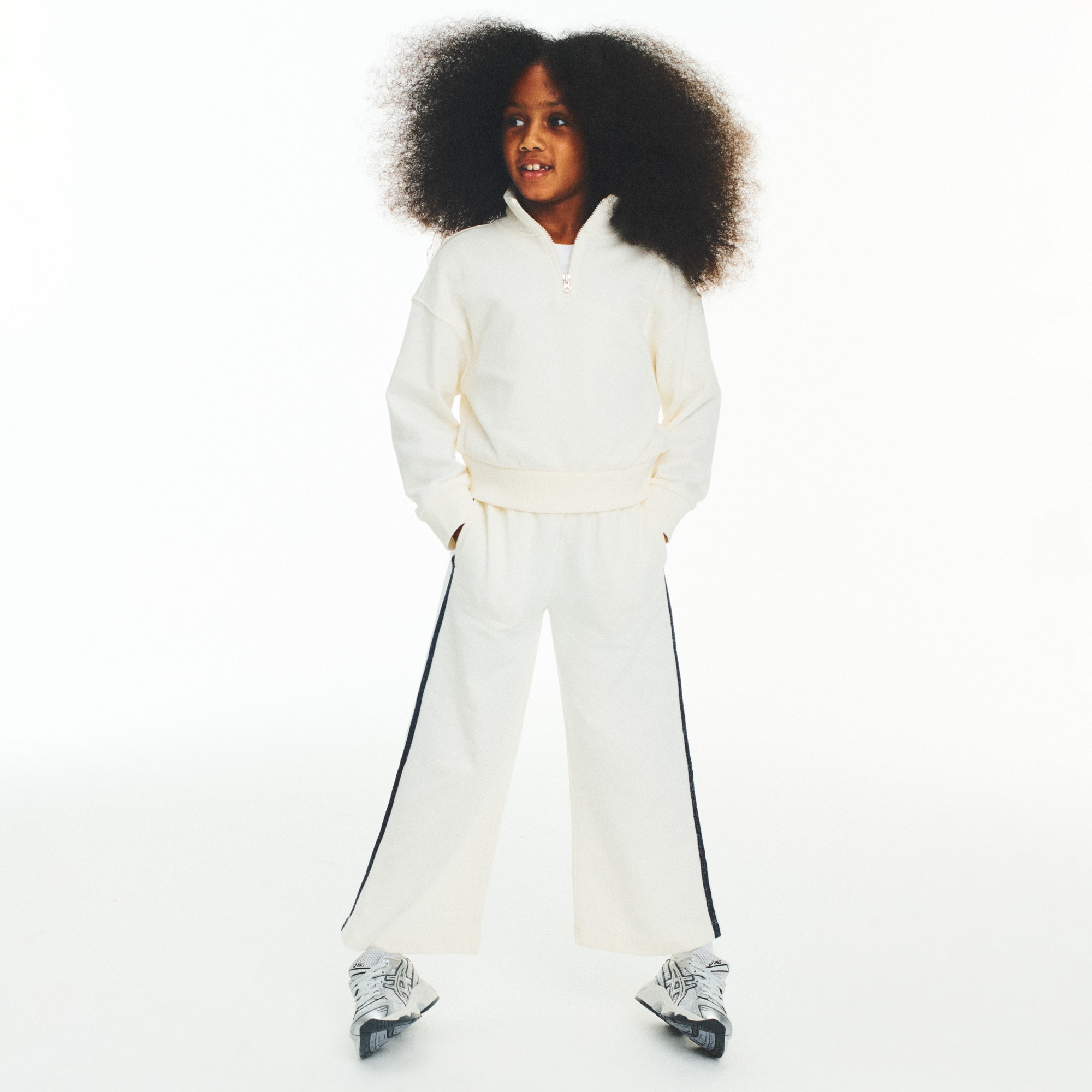 Girls' everyday quarter-zip in terry