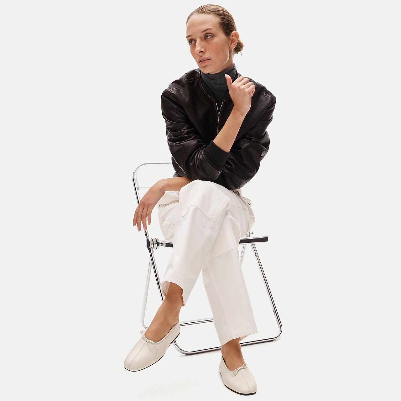 Verona ballet flats in Italian leather by J.Crew