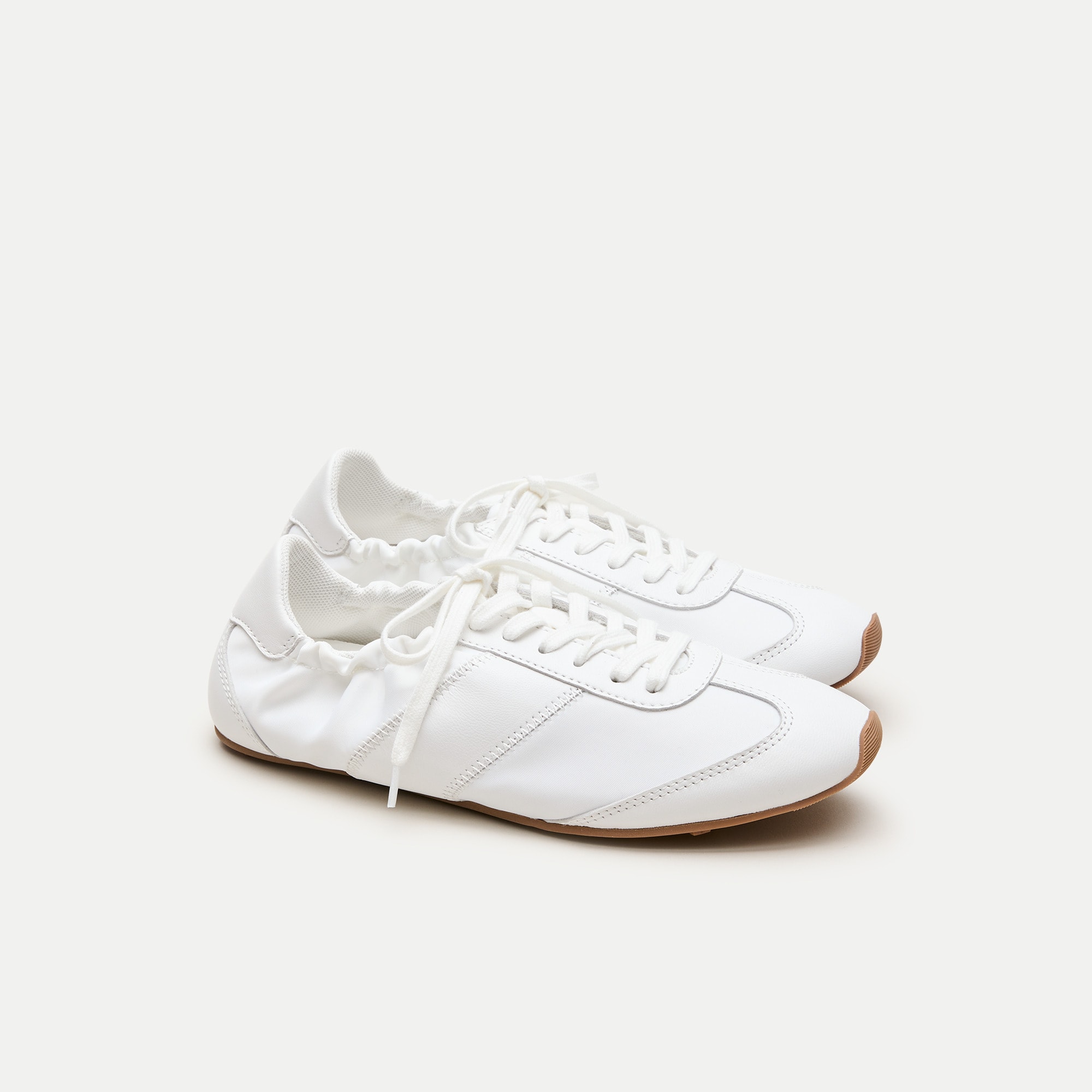 Ballet sneakers in nylon and leather
