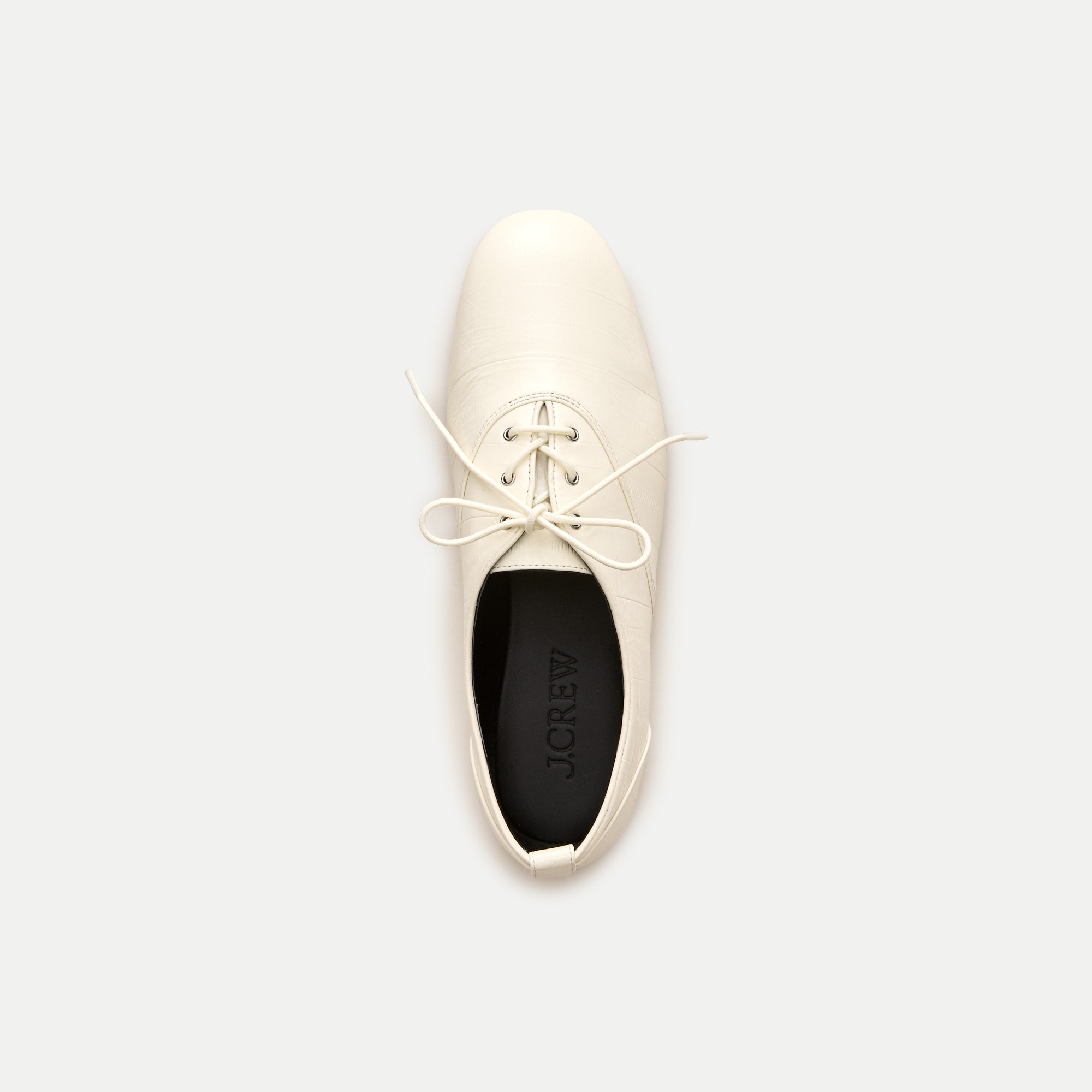 Verona lace-up flats in eel-embossed leather - thumbnail 2