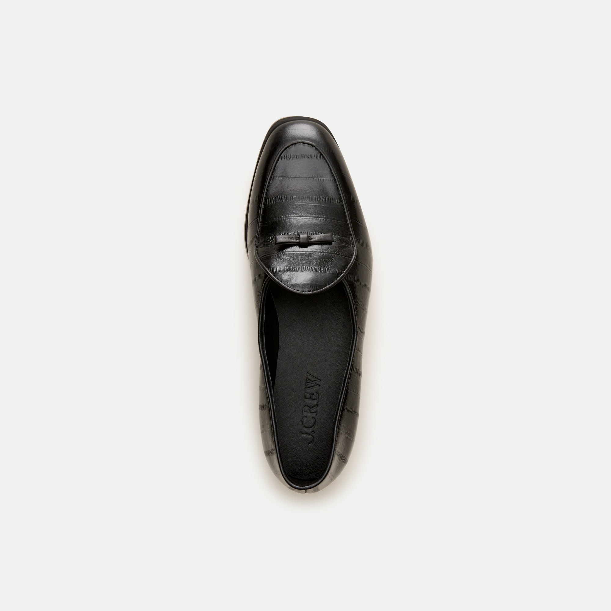 Smoking slippers in eel-embossed leather - thumbnail 4