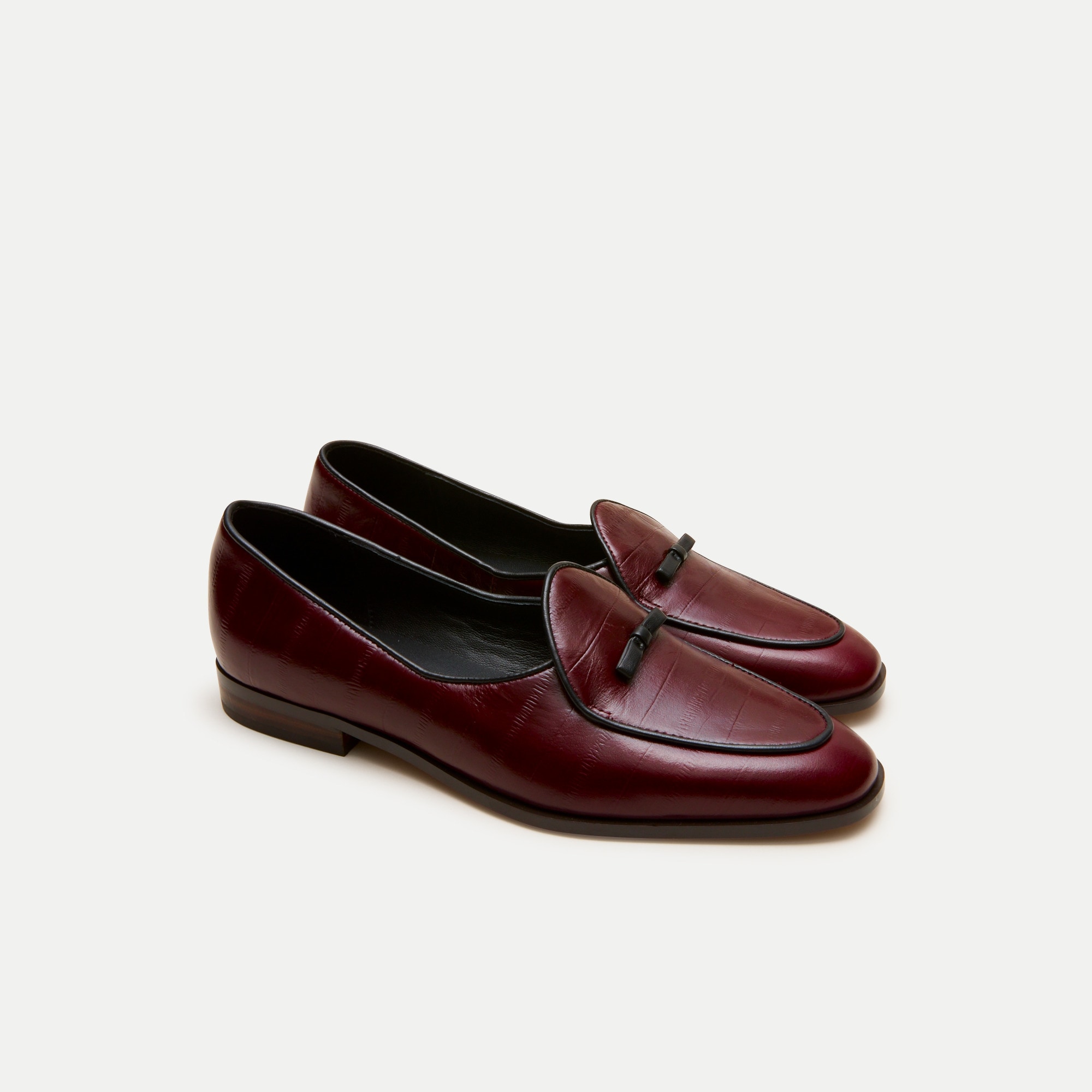 Smoking slippers in eel-embossed leather