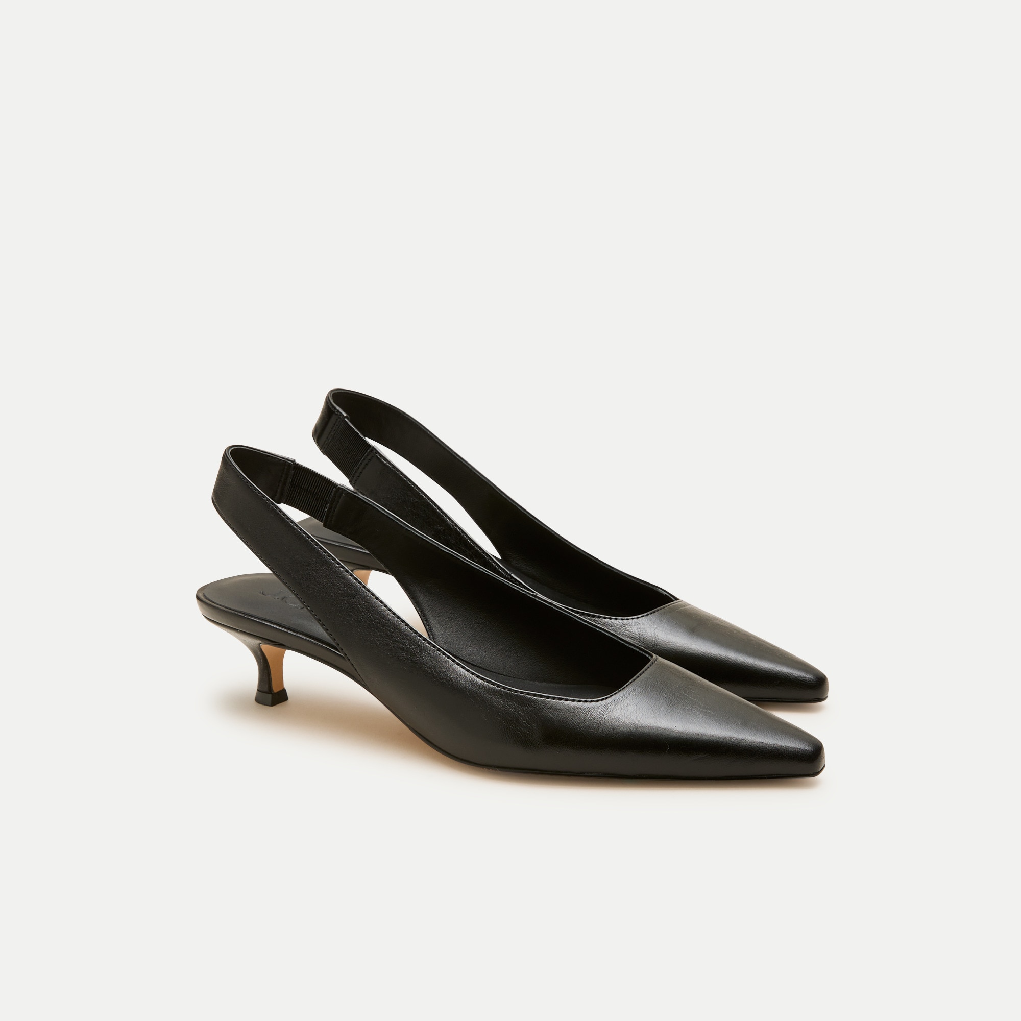 Robin wide-slingback heels in leather