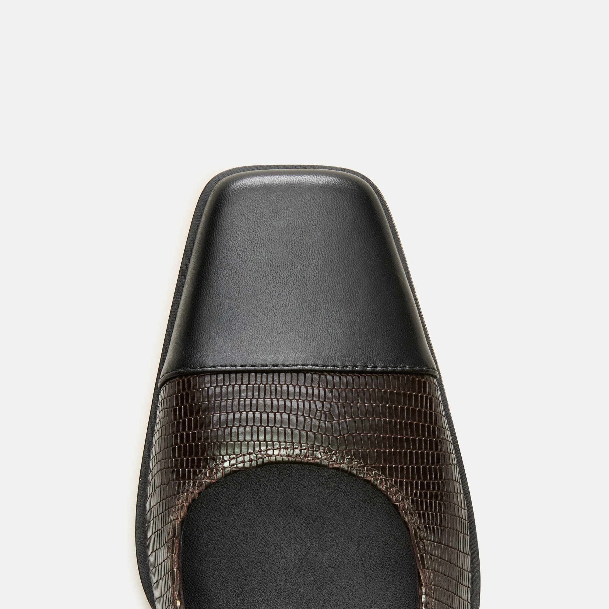Ava cap toe pumps in lizard-embossed leather