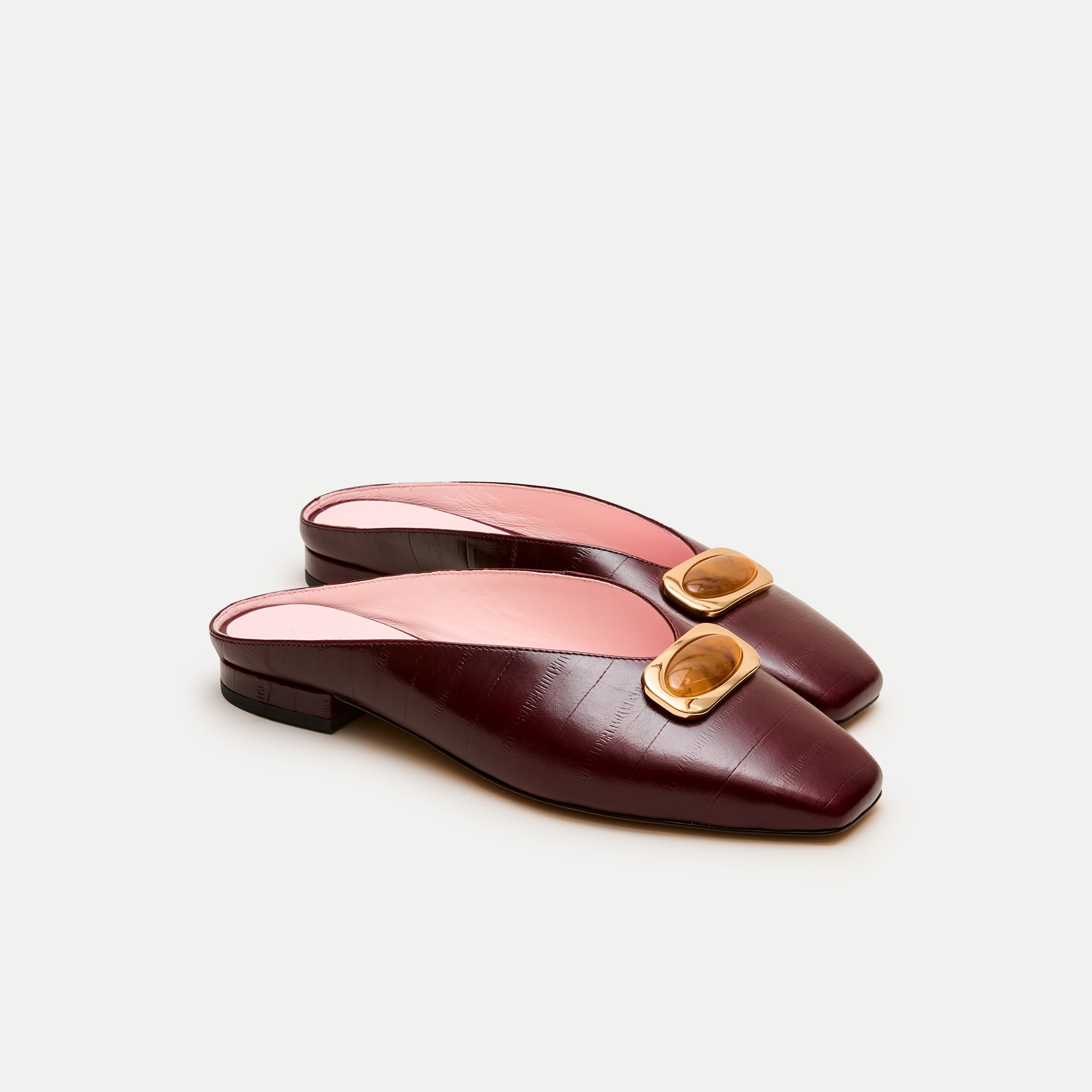 Sophie ballet mules in eel-embossed leather