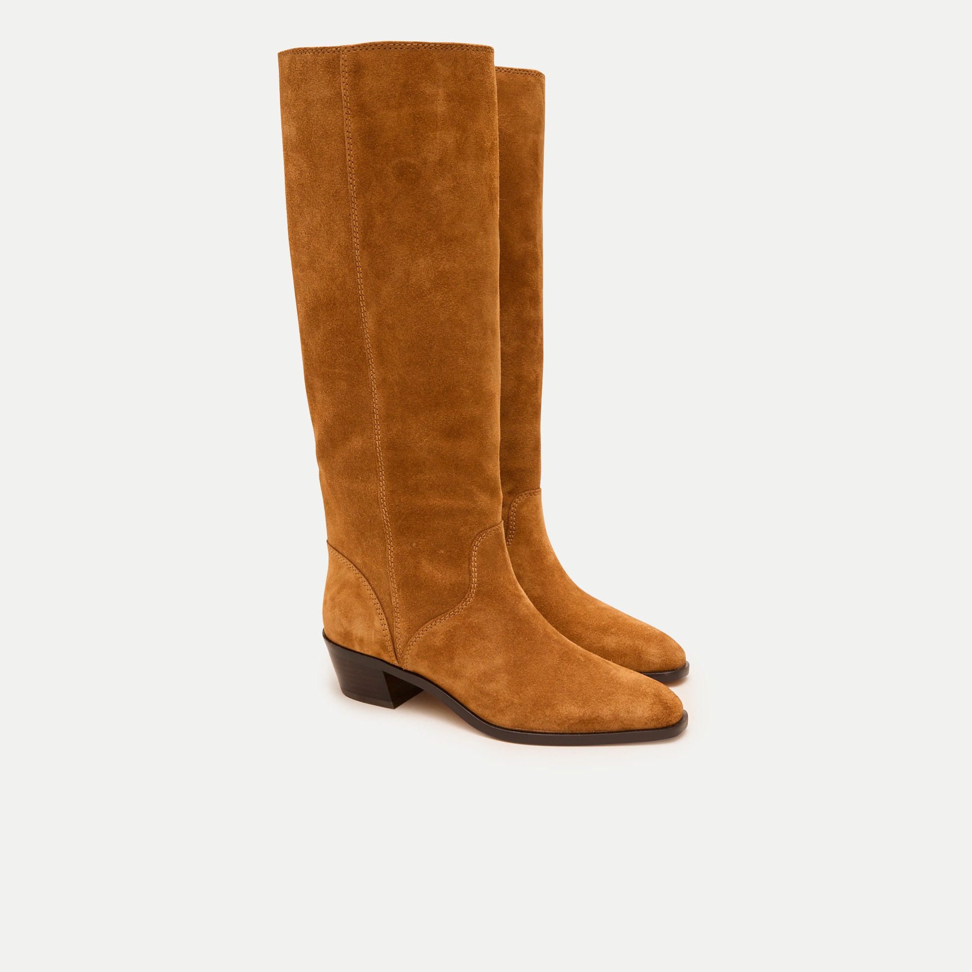 Western knee-high boots in suede