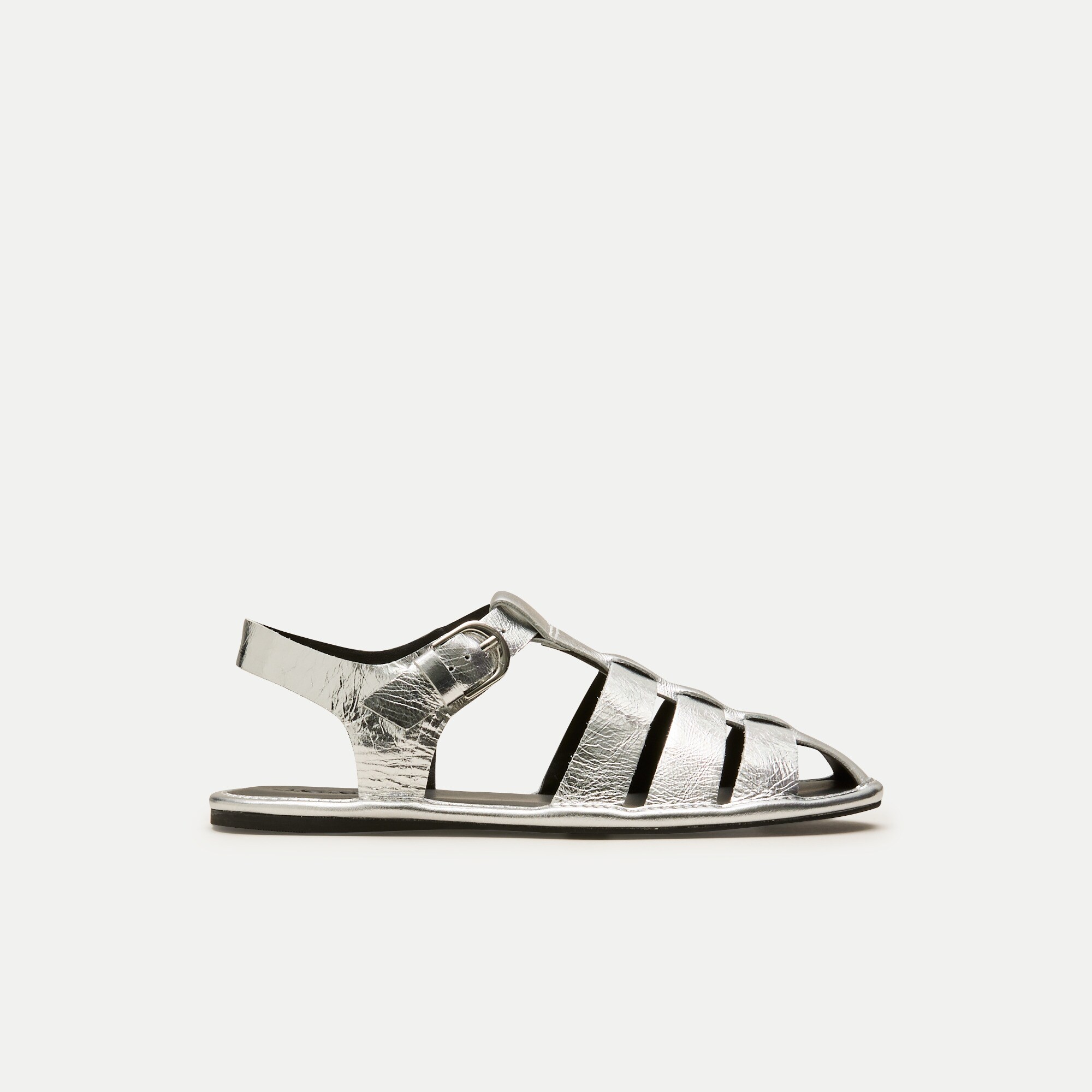 Fisherman sandals in metallic leather