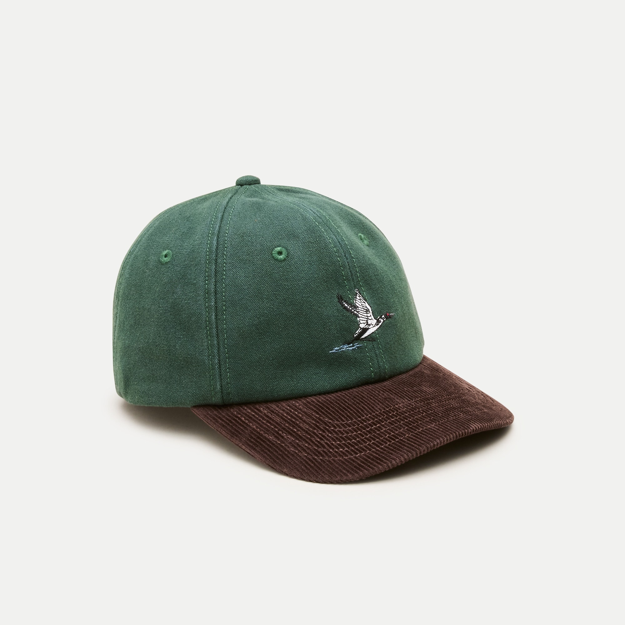 Wallace & Barnes embroidered canvas cap with corduroy brim