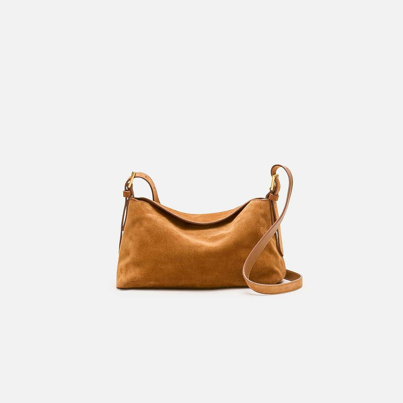 Berkeley Belted Bucket Bag In Suede And Croc-embossed Leather For