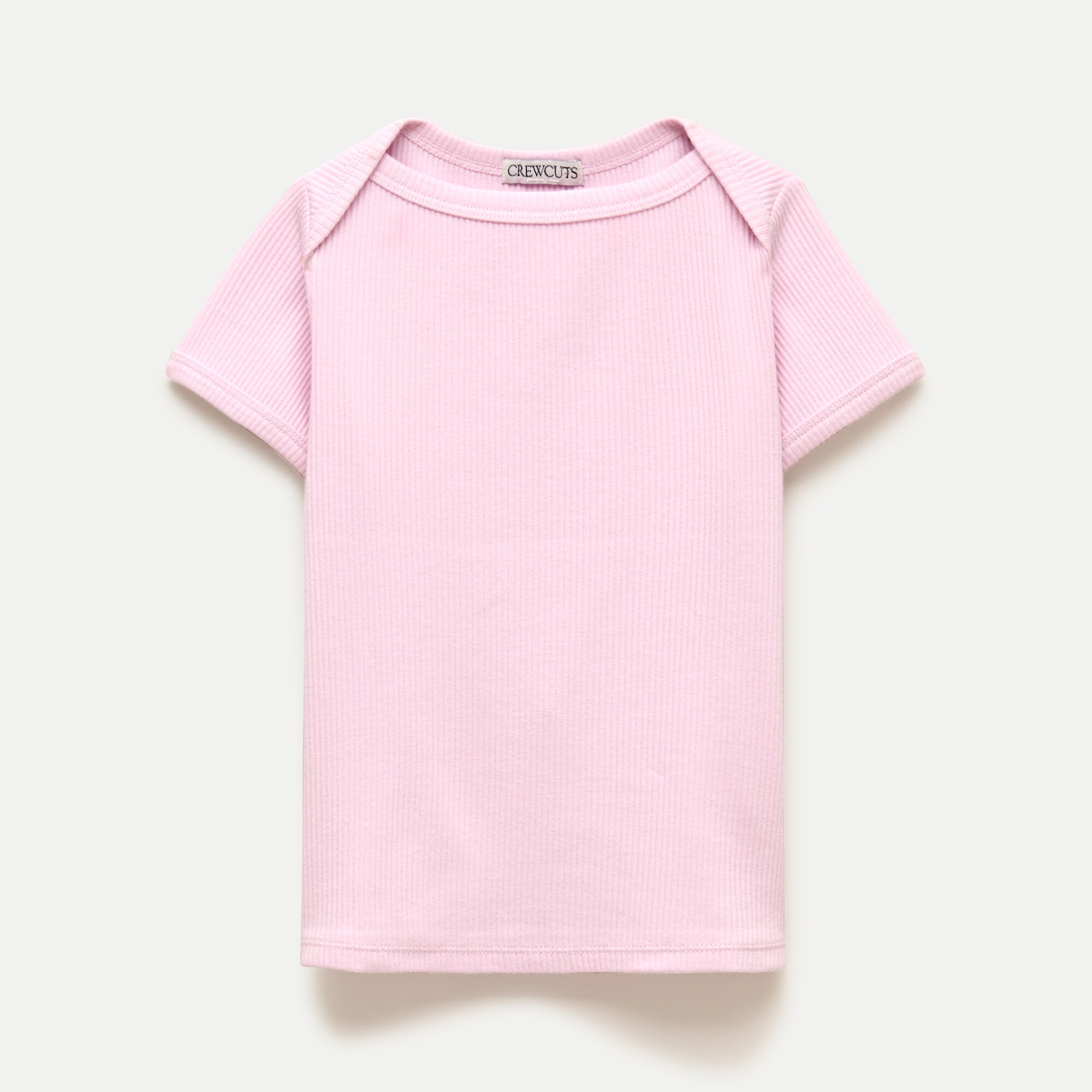 Girls' boatneck T-shirt in striped vintage rib