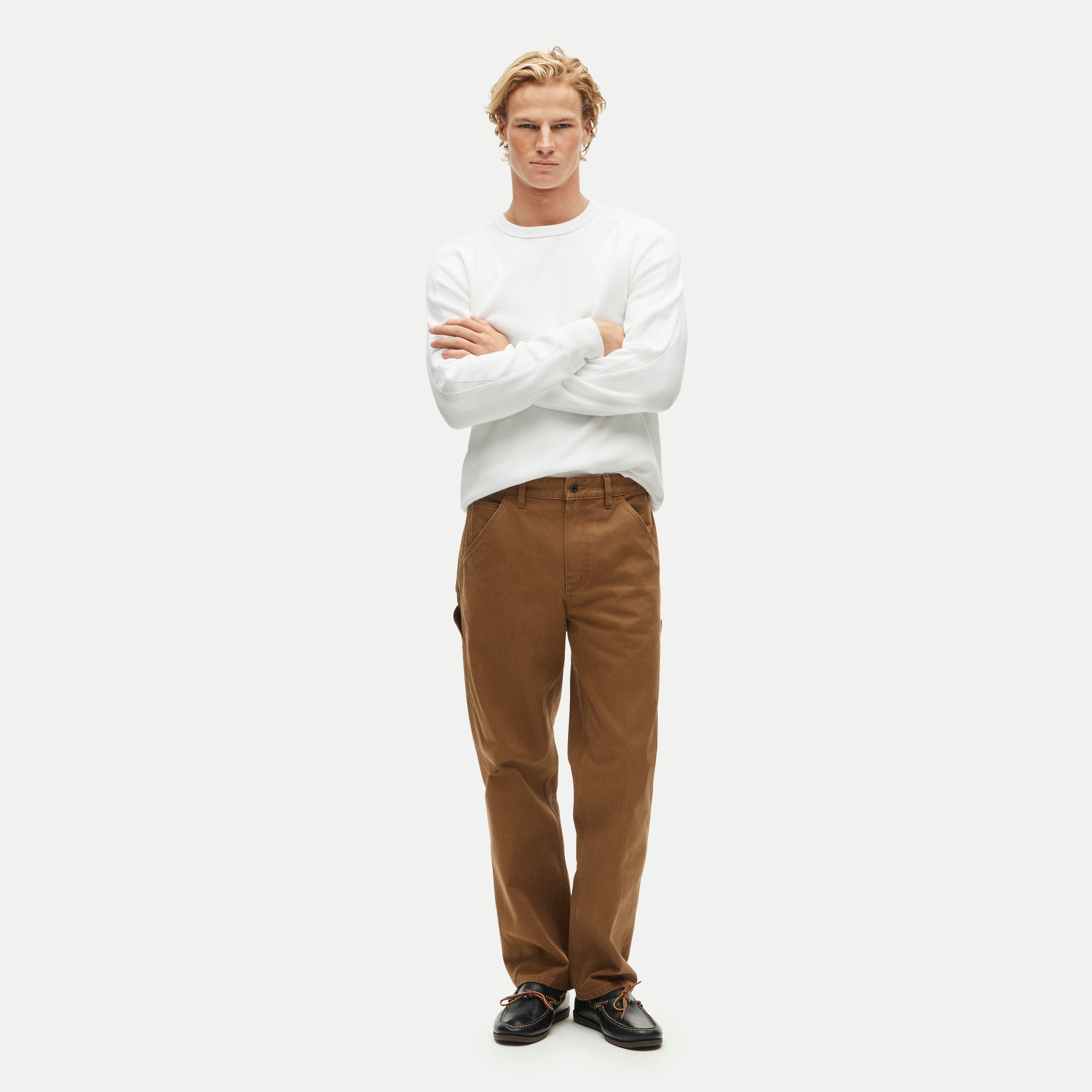 Wallace & Barnes creased carpenter pant in canvas