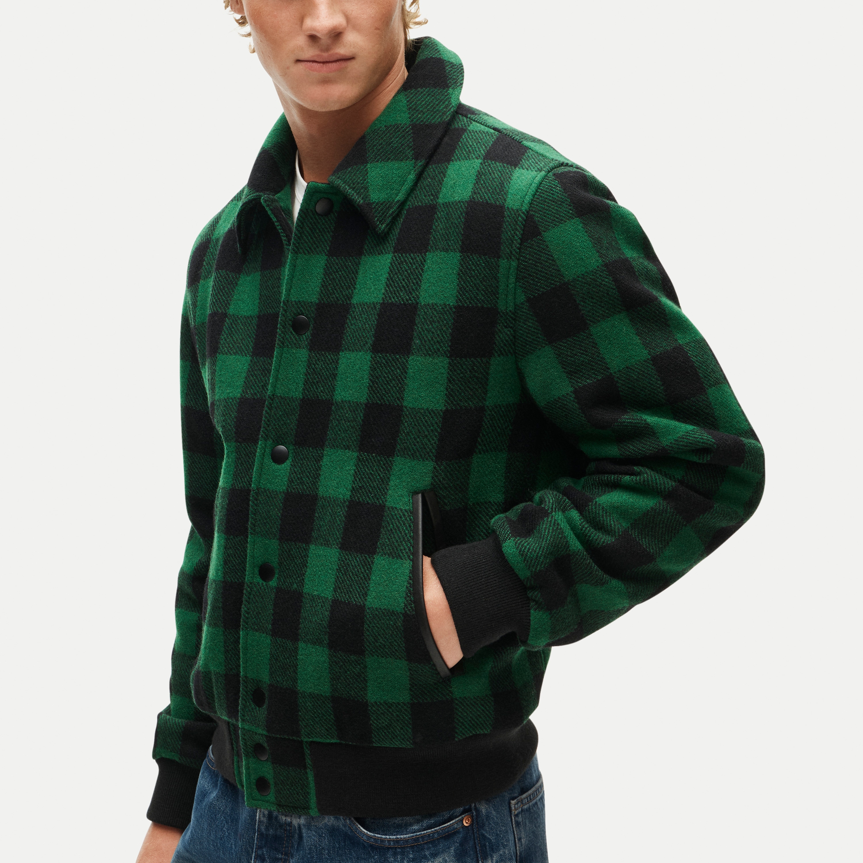 Wallace & Barnes wool jacket in buffalo plaid