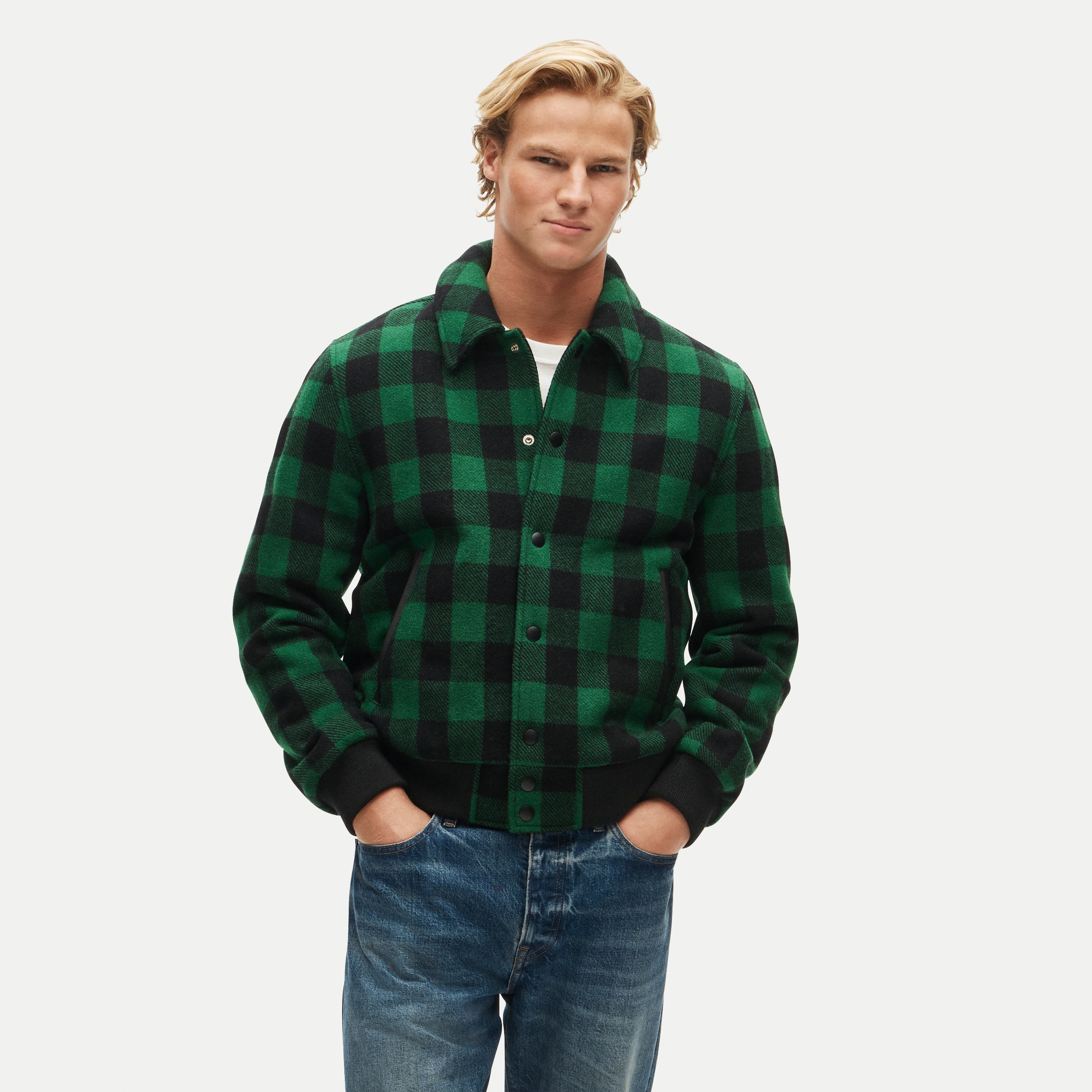 Wallace & Barnes wool jacket in buffalo plaid