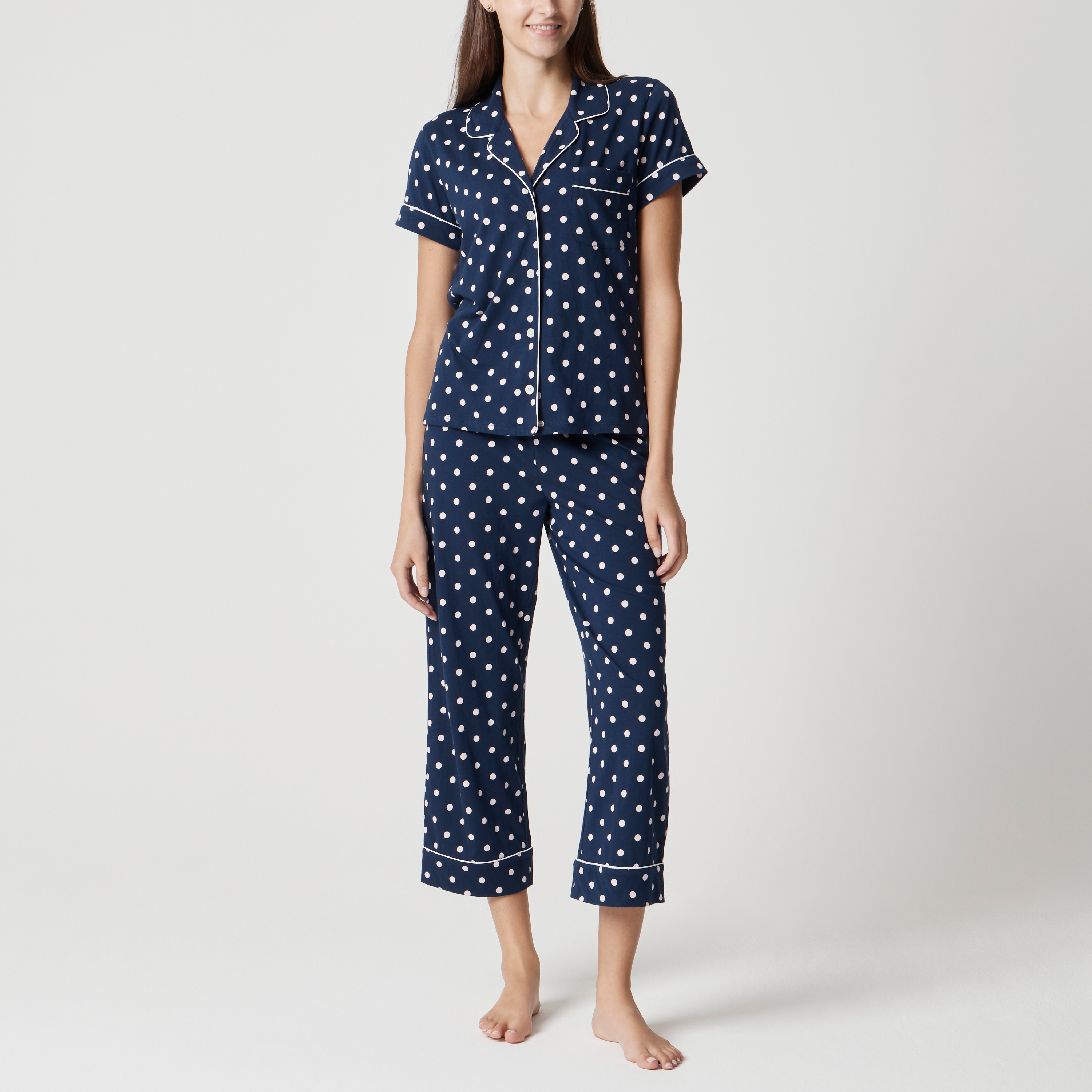 Knit cropped pant pajama set