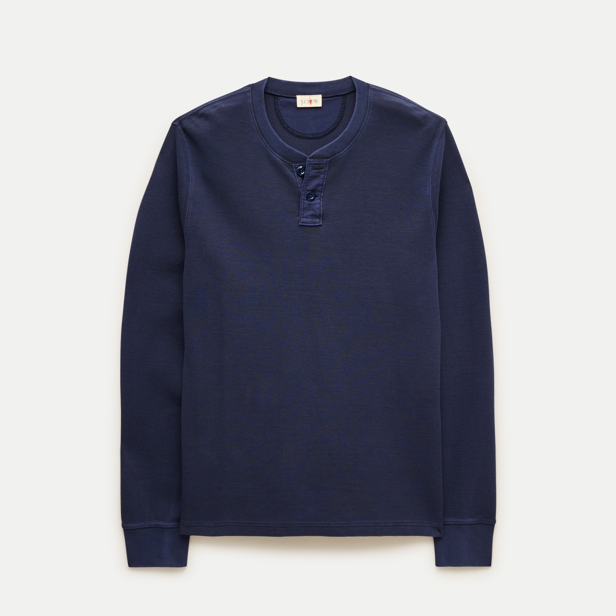 Summerweight waffle-knit cotton henley