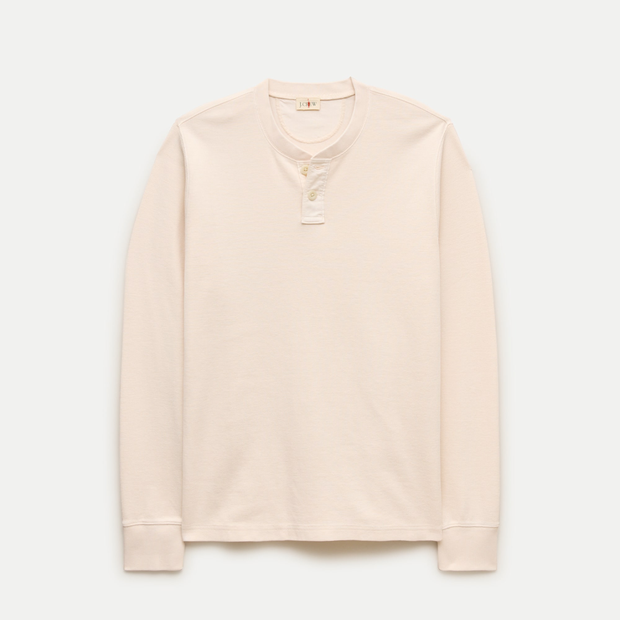 Summerweight waffle-knit cotton henley - thumbnail 3