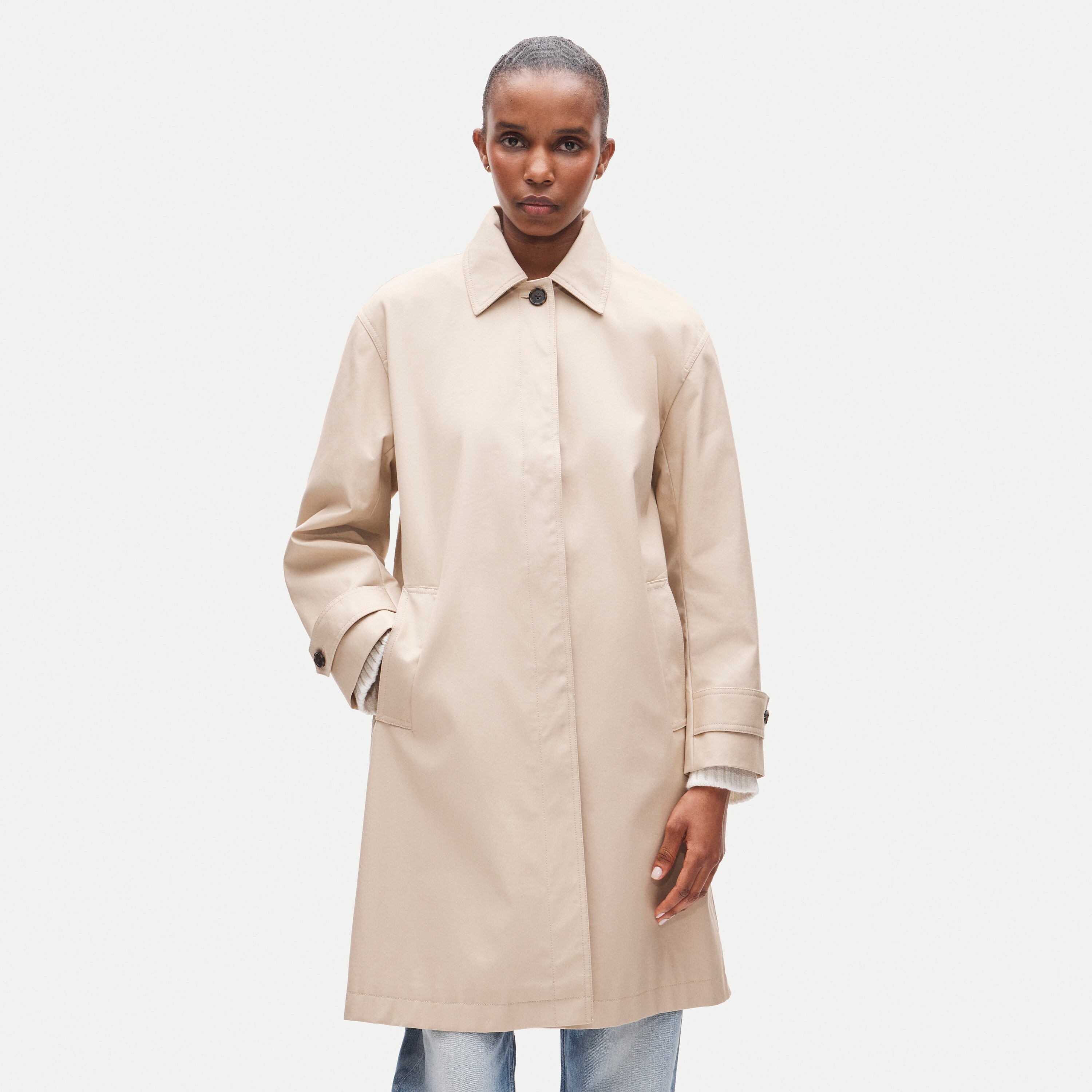 Relaxed Trench Coat In Lightweight Shiny Nylon For Women | J.Crew